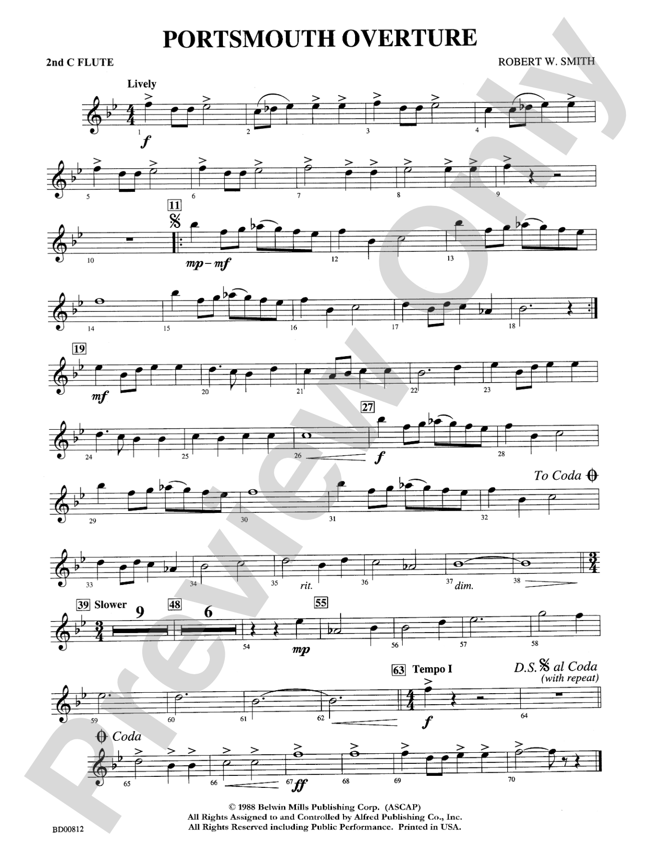 Portsmouth Overture: 2nd Flute