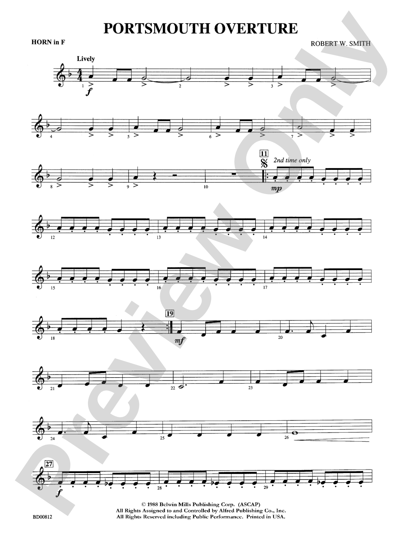 Portsmouth Overture: 1st F Horn