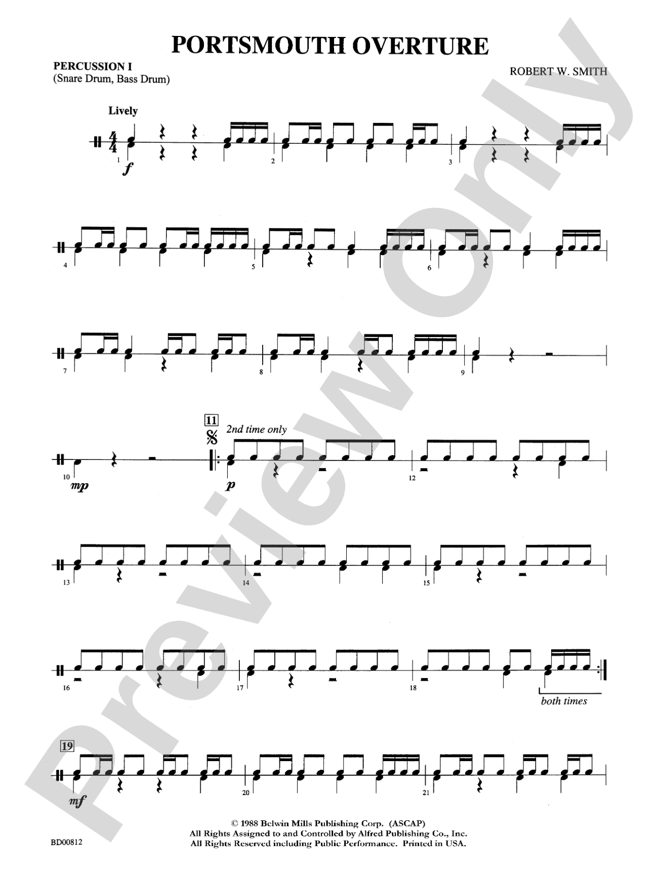 Portsmouth Overture: 1st Percussion