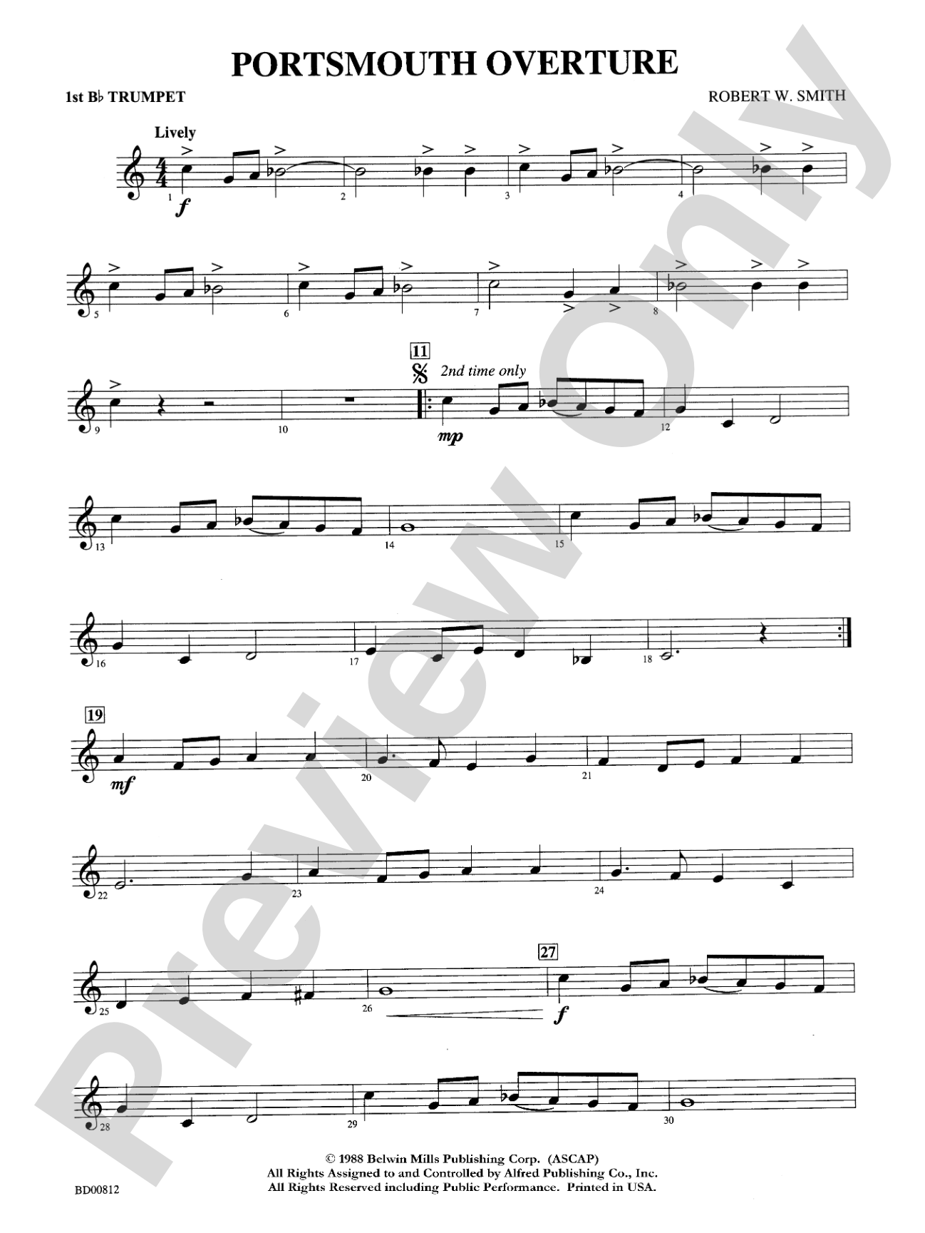 Portsmouth Overture: 1st B-flat Trumpet