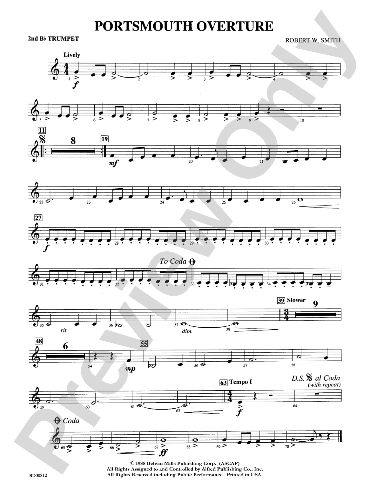 Portsmouth Overture: 2nd B-flat Trumpet