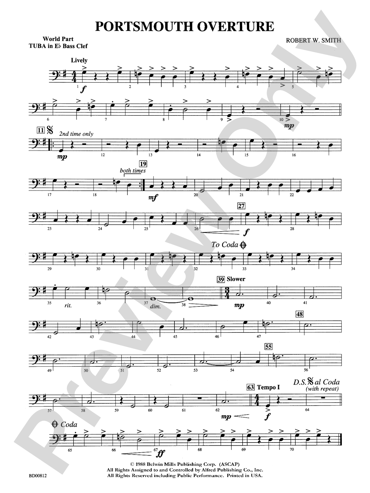 Portsmouth Overture: WP E-flat Tuba B.C.