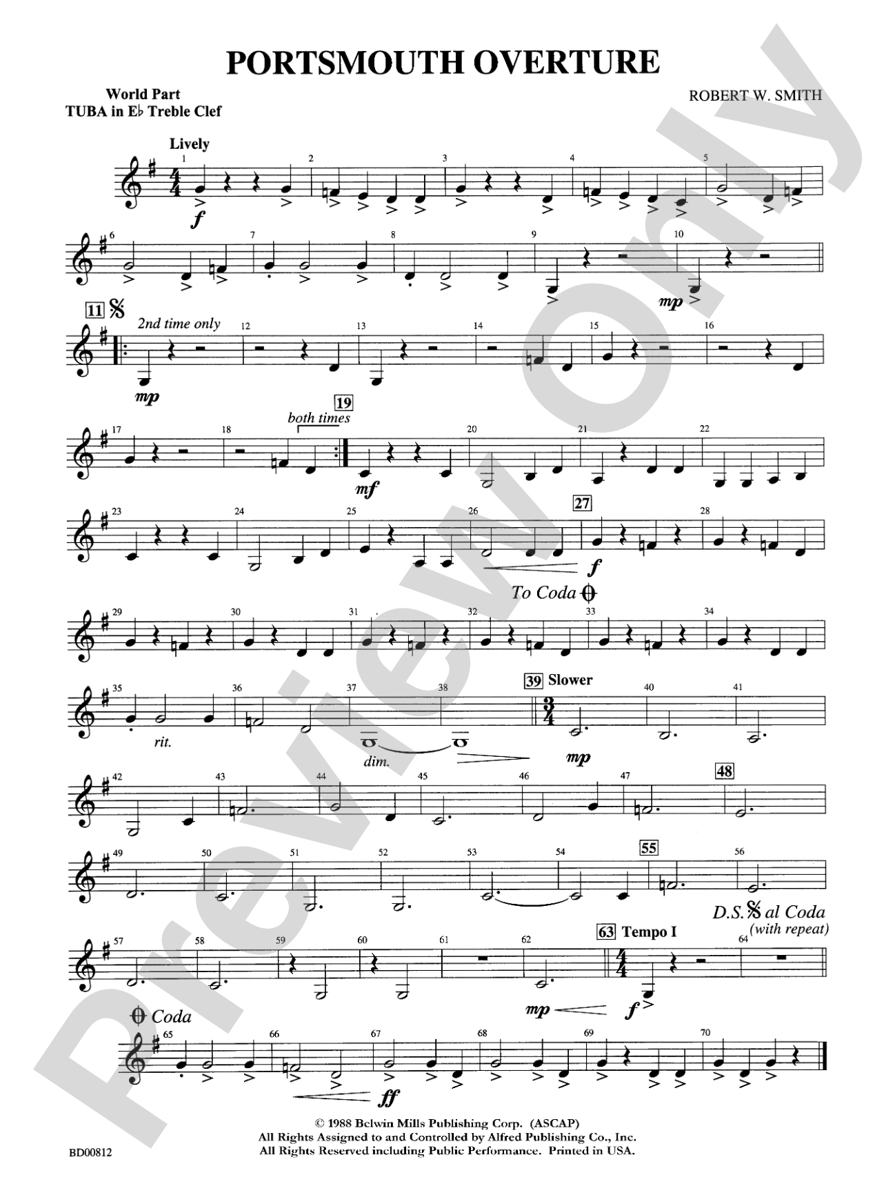 Portsmouth Overture: WP E-flat Tuba T.C.