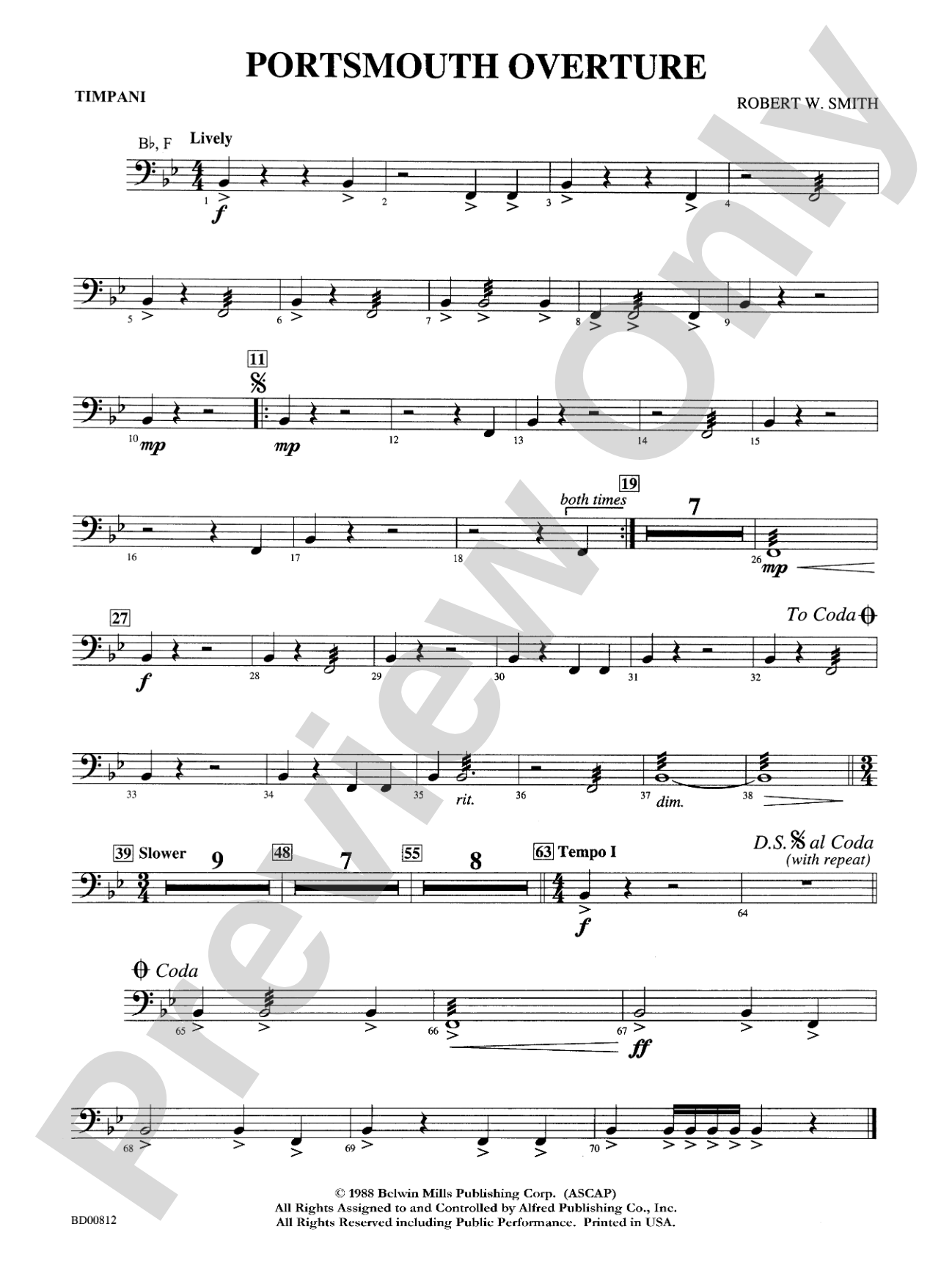 Portsmouth Overture: Timpani