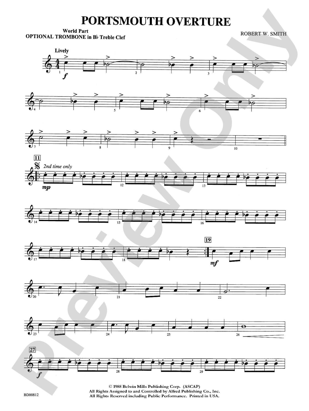 Portsmouth Overture: WP 1st B-flat Trombone T.C.