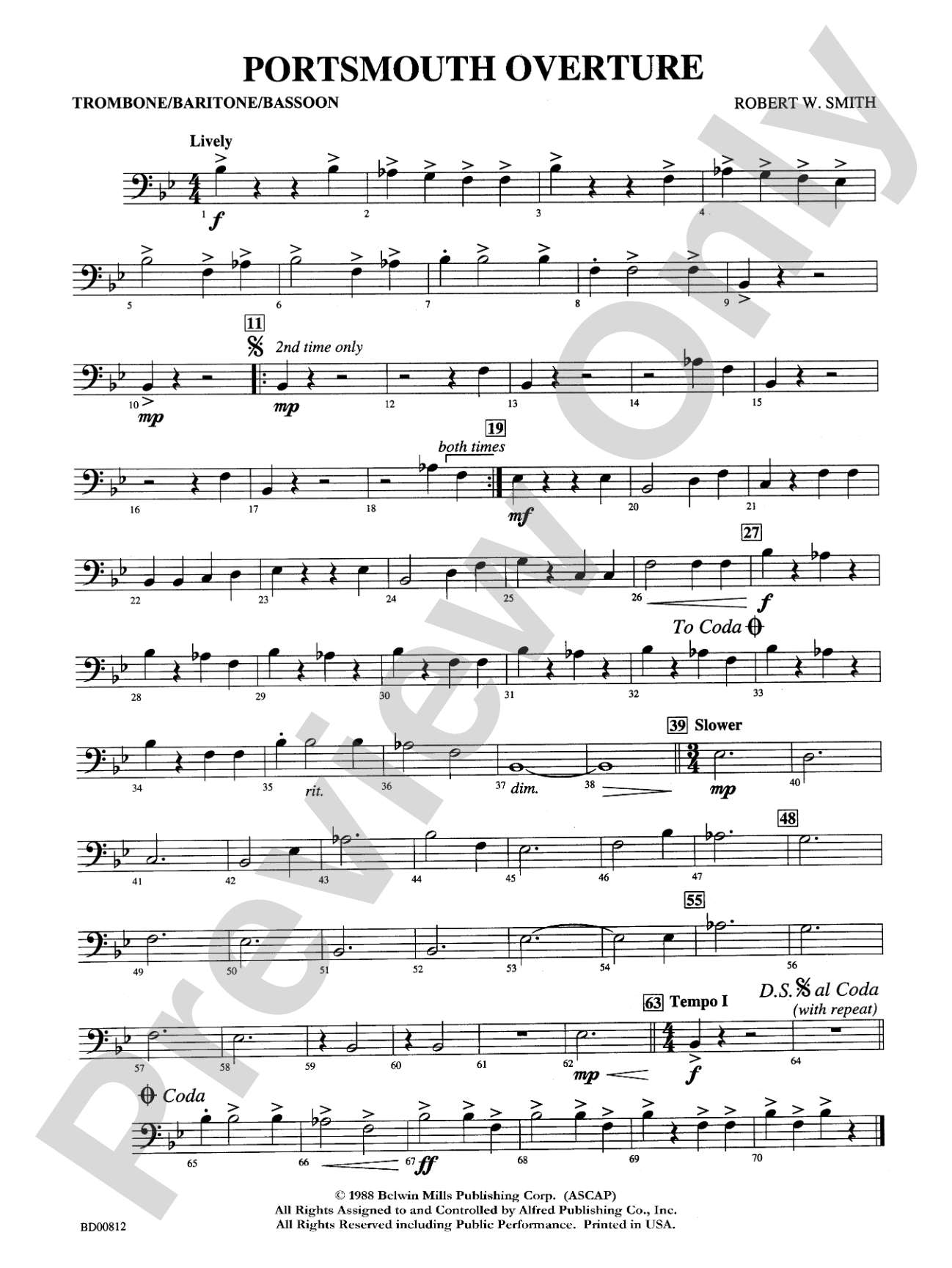 Portsmouth Overture: 2nd Trombone