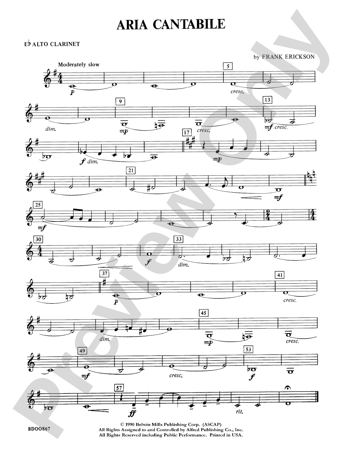 Aria Cantabile: E-flat Alto Clarinet