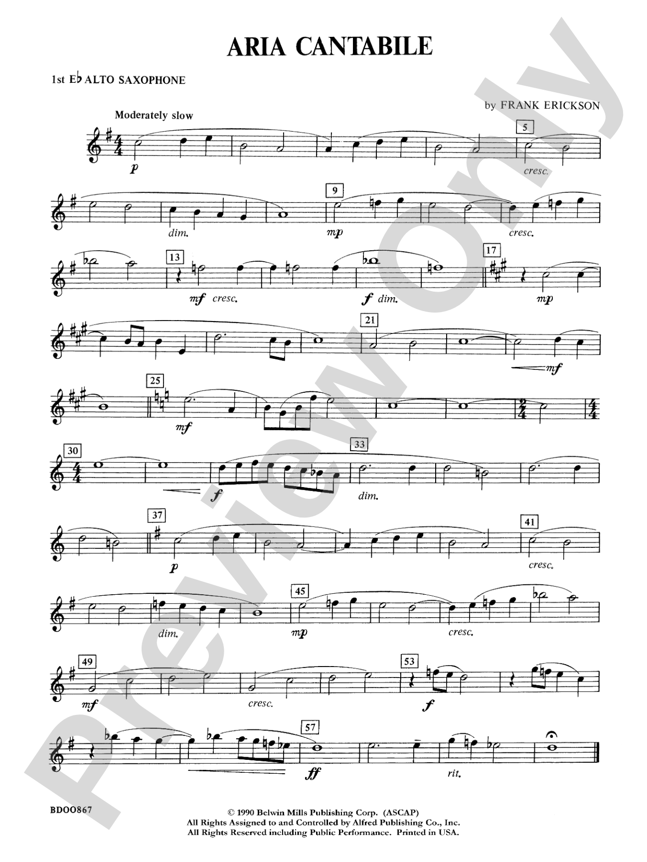 Aria Cantabile: E-flat Alto Saxophone
