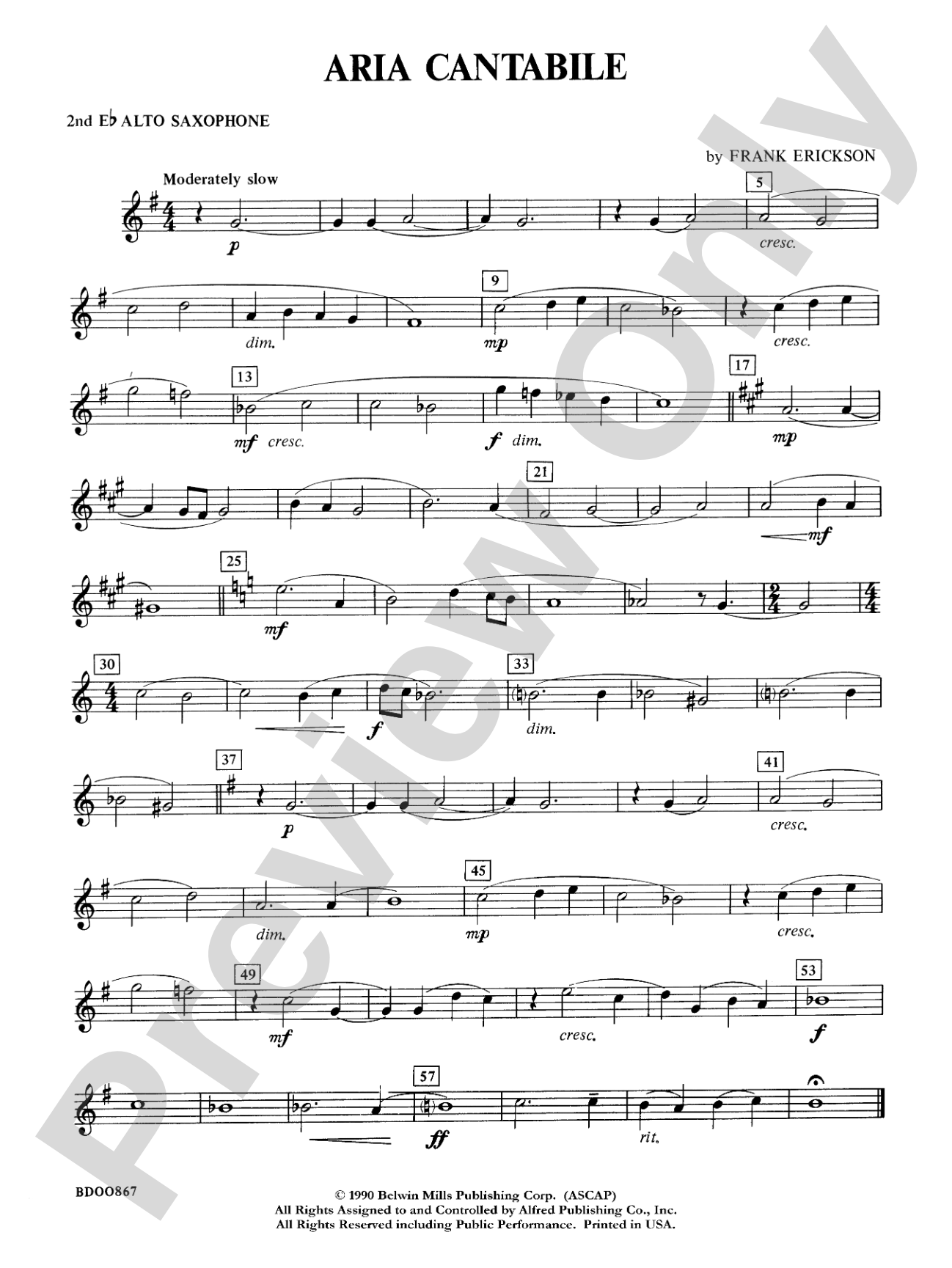 Aria Cantabile: 2nd E-flat Alto Saxophone