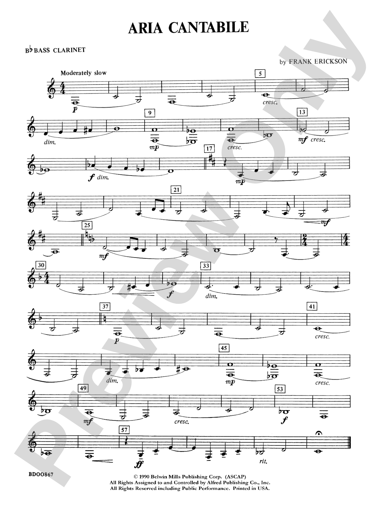 Aria Cantabile: B-flat Bass Clarinet