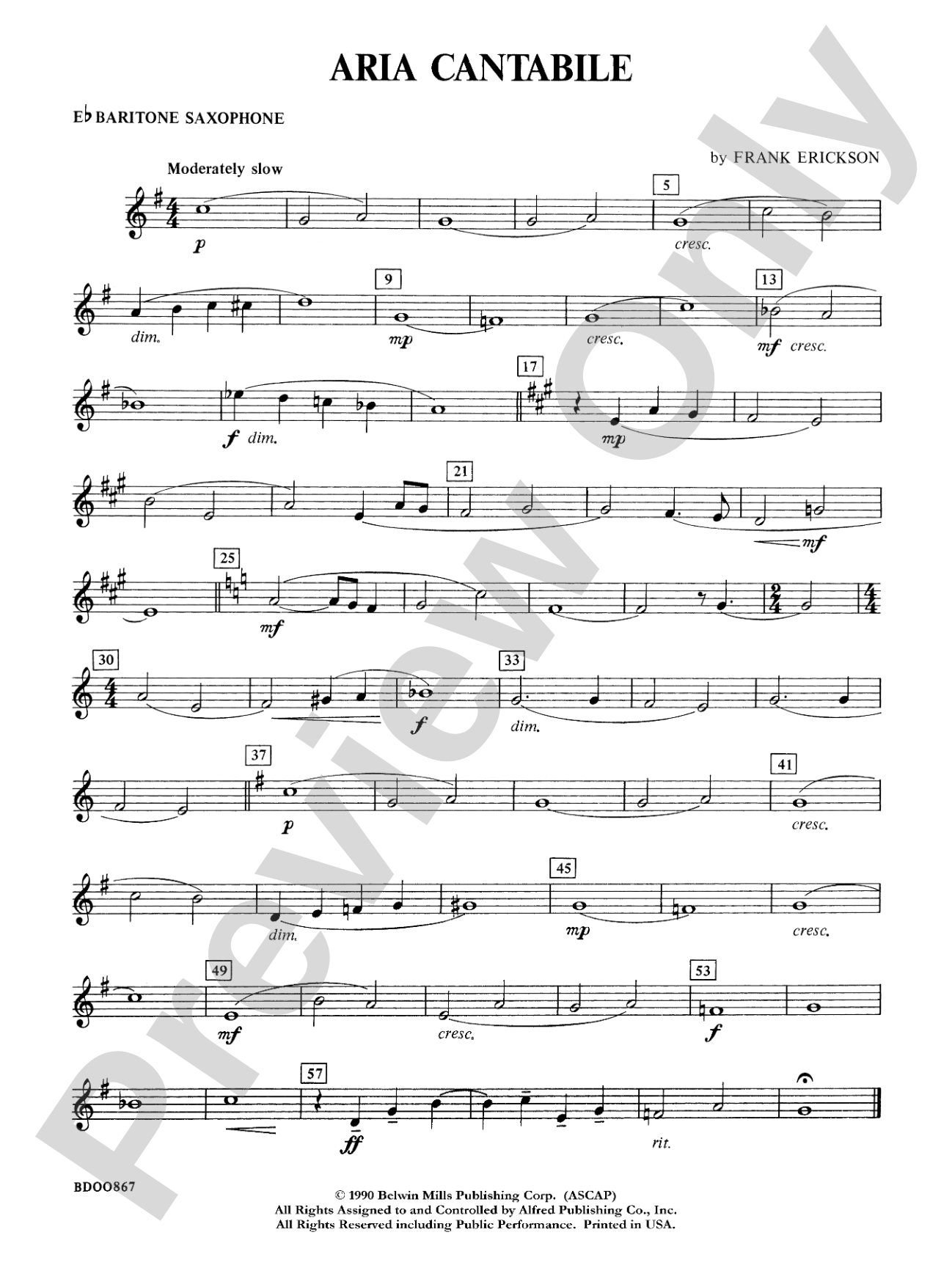 Aria Cantabile: E-flat Baritone Saxophone