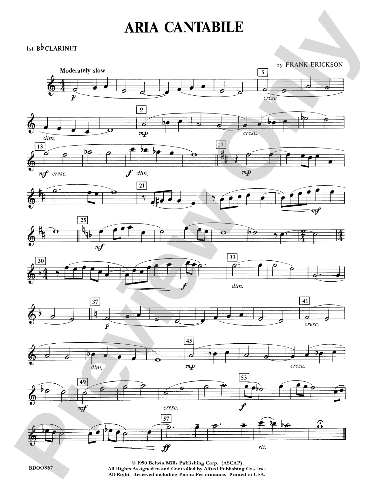 Aria Cantabile: 1st B-flat Clarinet