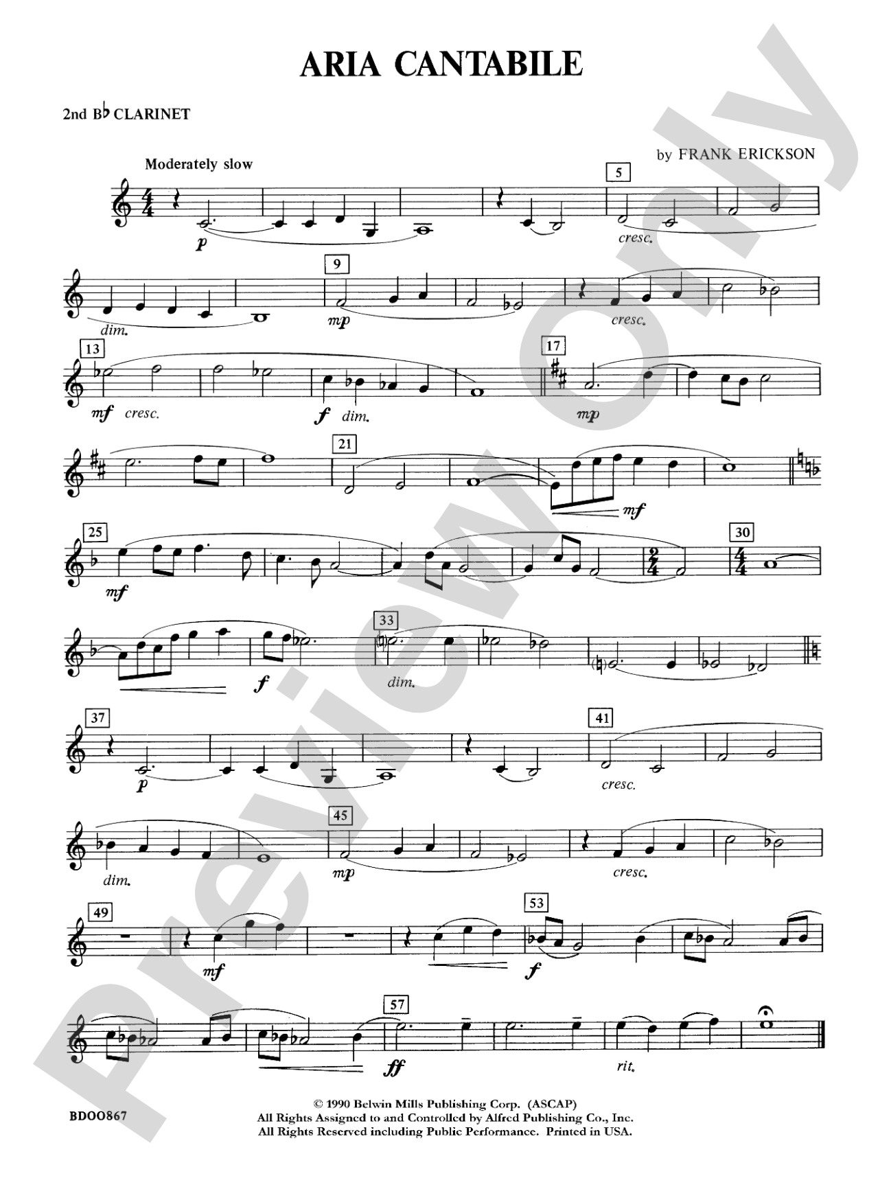 Aria Cantabile: 2nd B-flat Clarinet