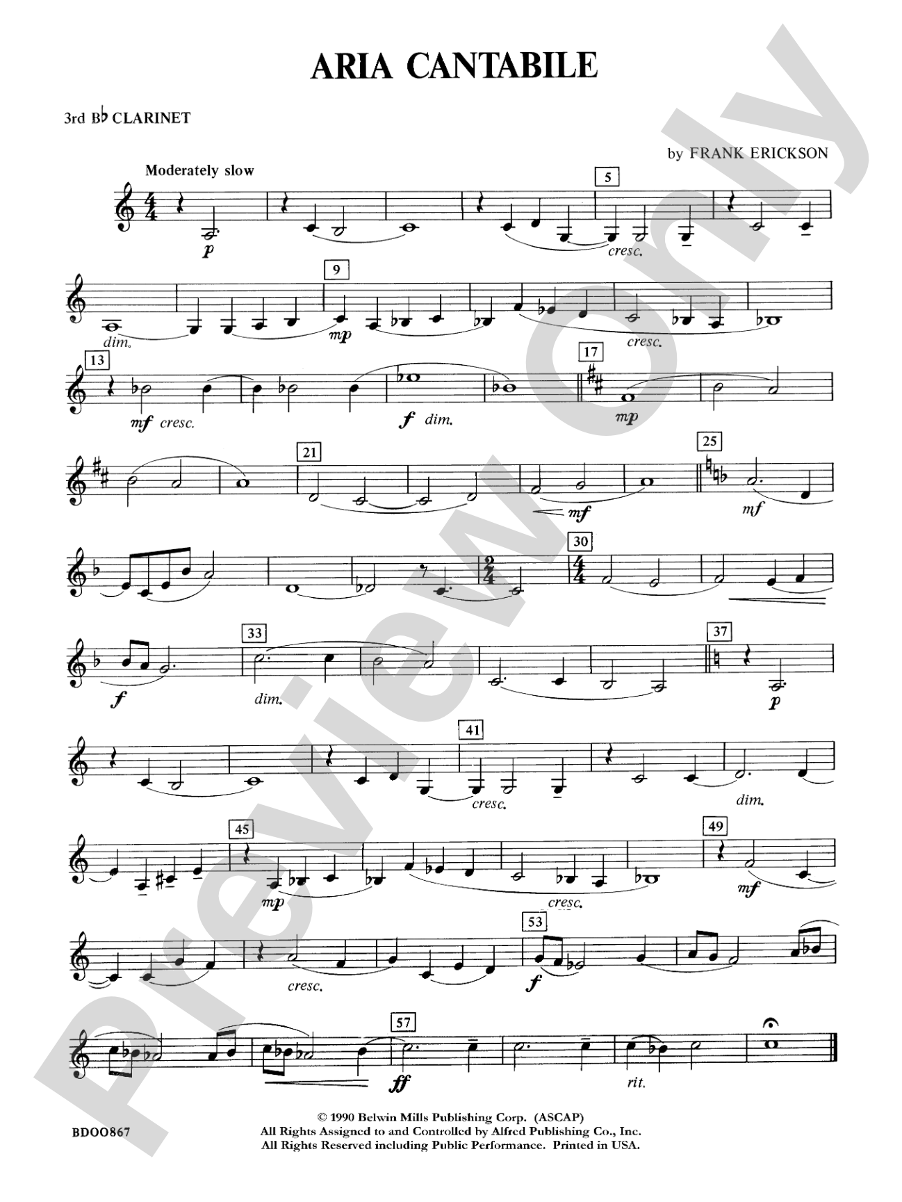 Aria Cantabile: 3rd B-flat Clarinet