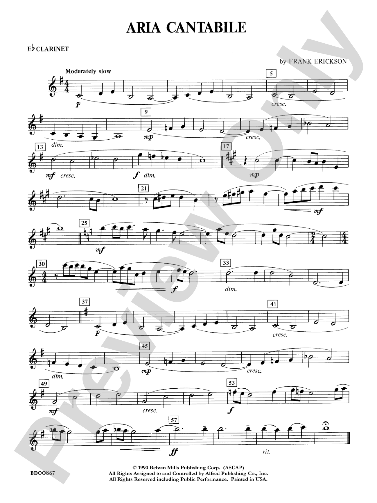 Aria Cantabile: E-flat Soprano Clarinet
