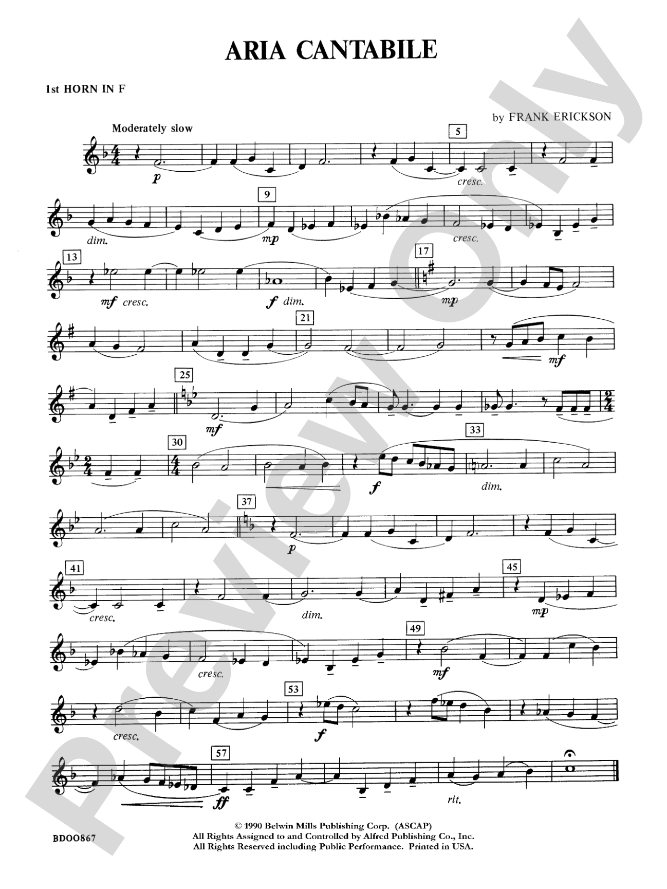 Aria Cantabile: 1st F Horn