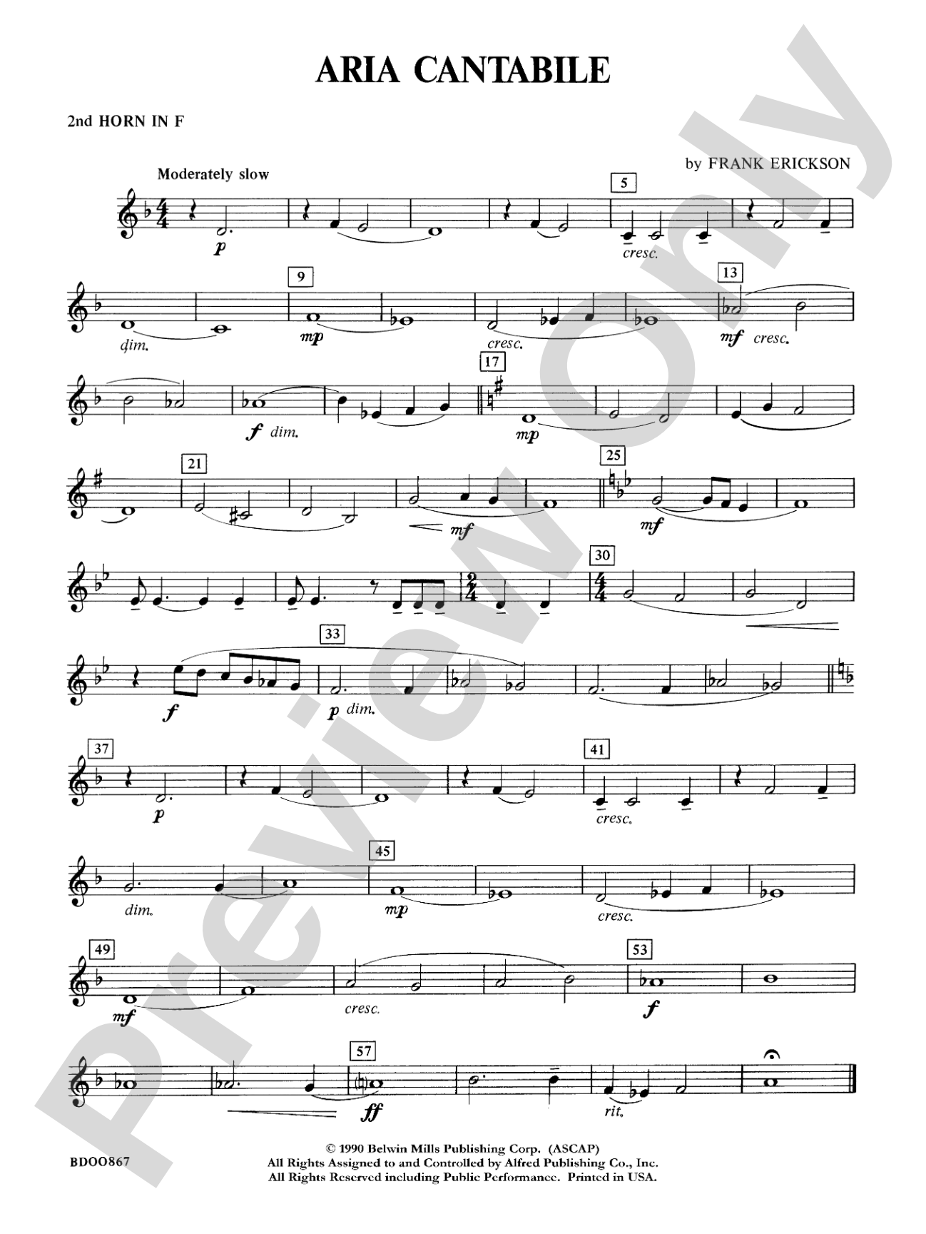 Aria Cantabile: 2nd F Horn