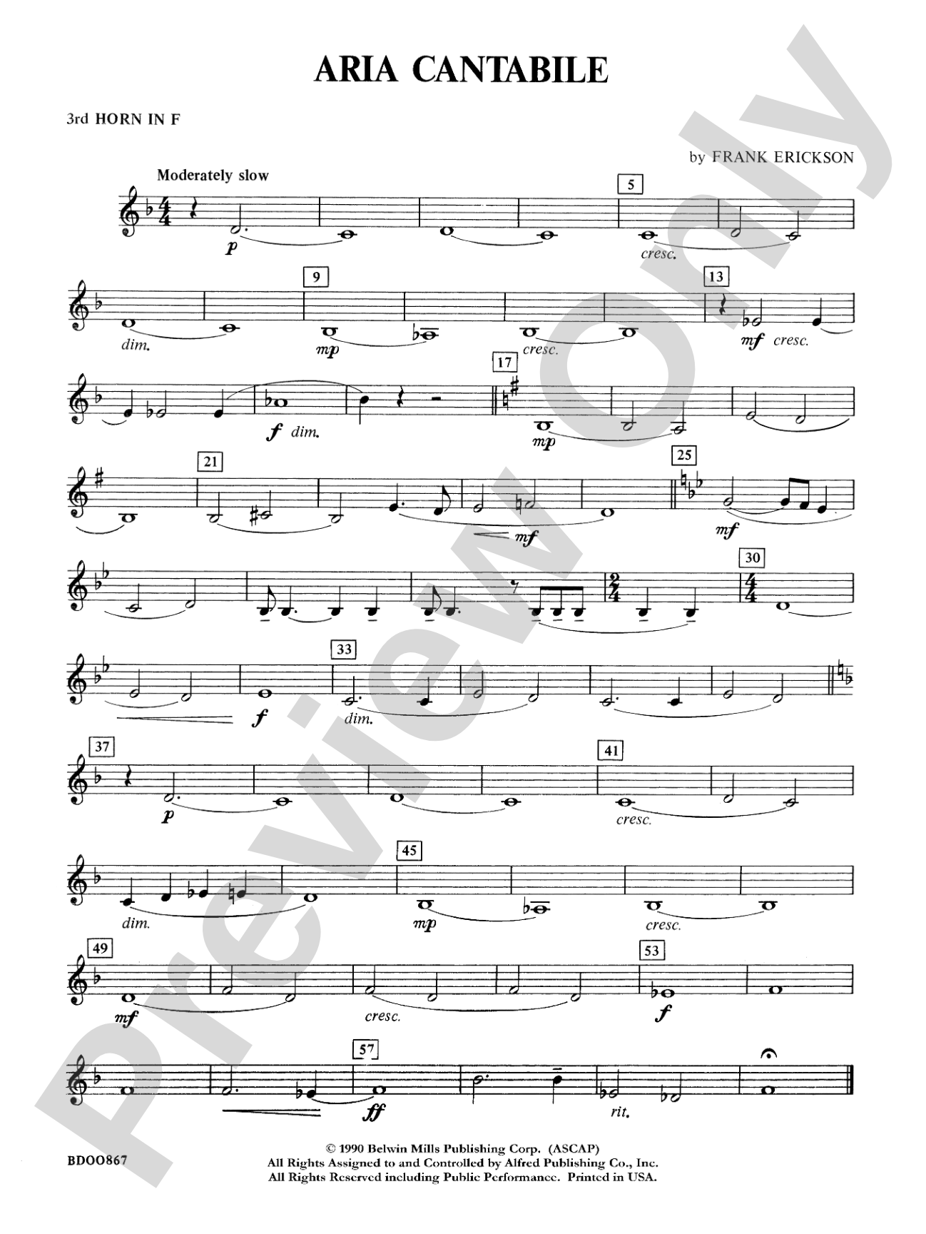 Aria Cantabile: 3rd F Horn