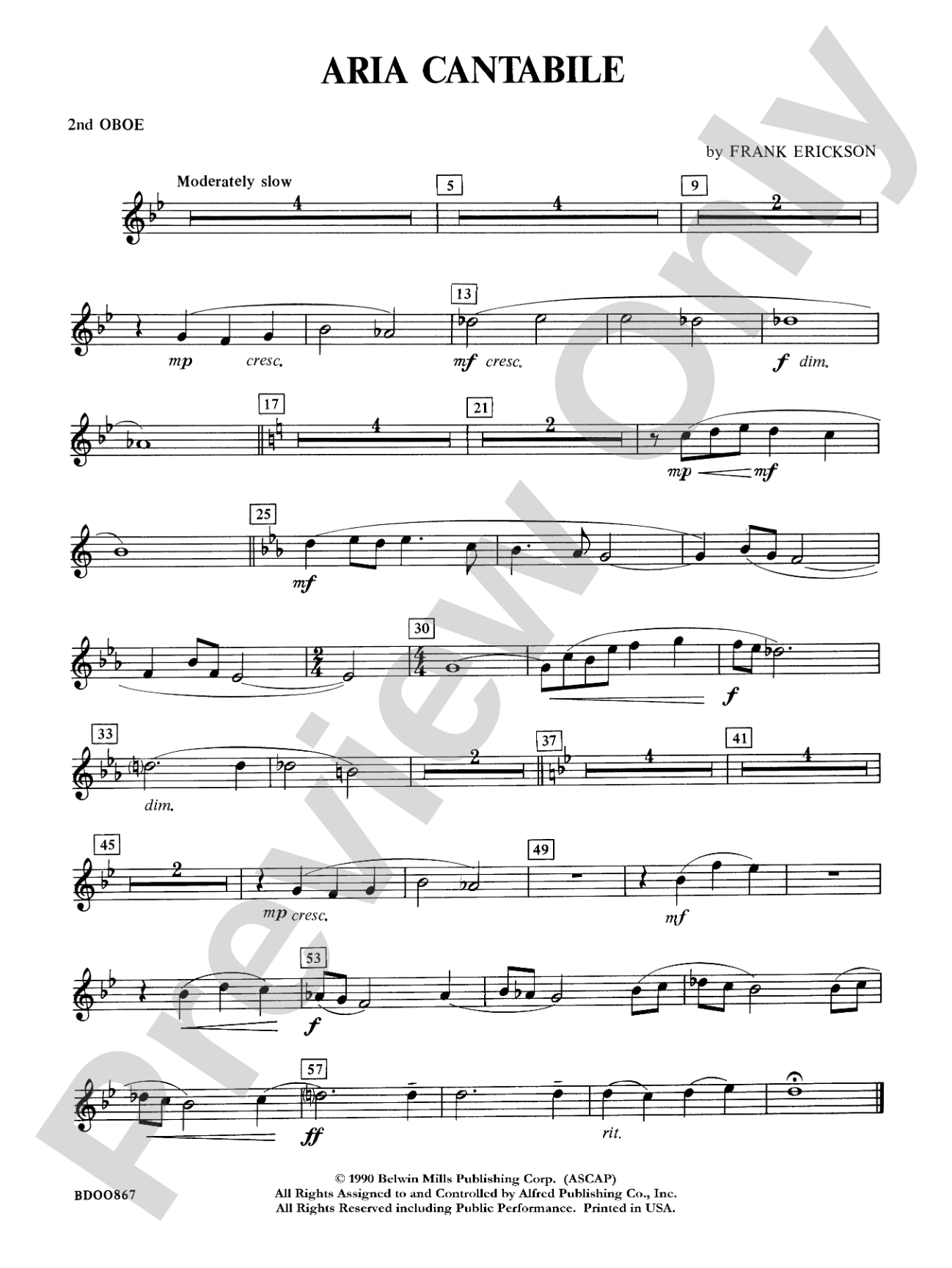 Aria Cantabile: 2nd Oboe