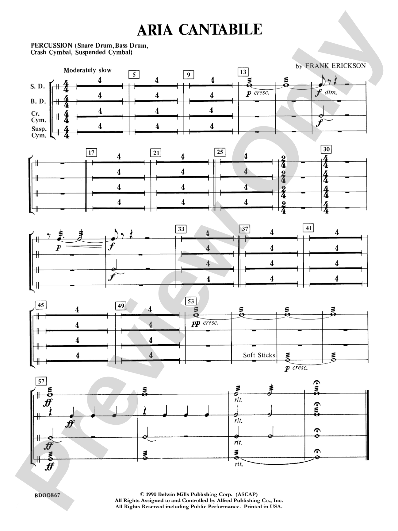 Aria Cantabile: 1st Percussion