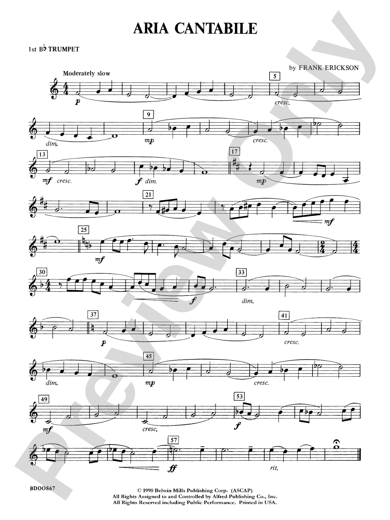 Aria Cantabile: 1st B-flat Trumpet