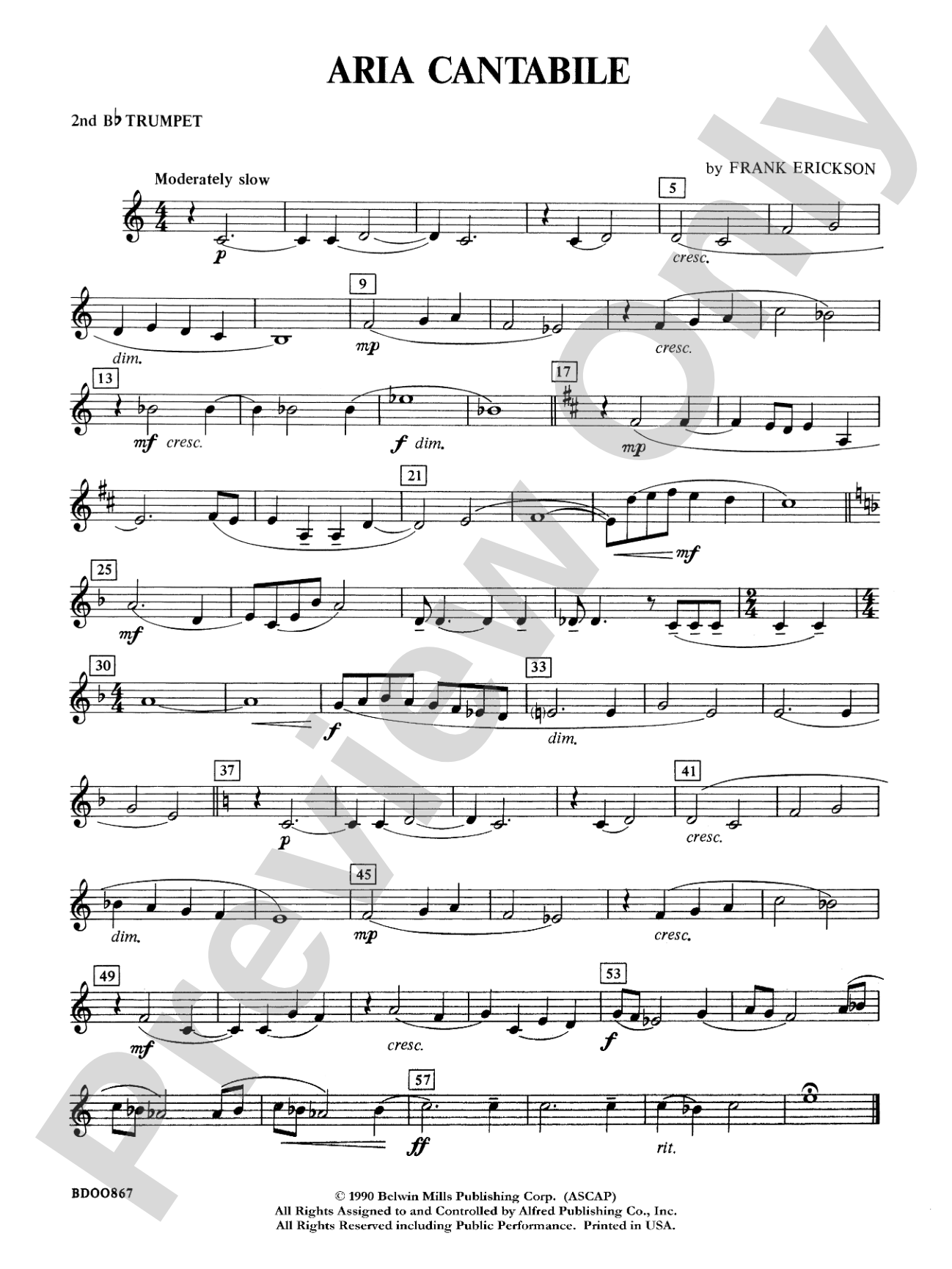 Aria Cantabile: 2nd B-flat Trumpet