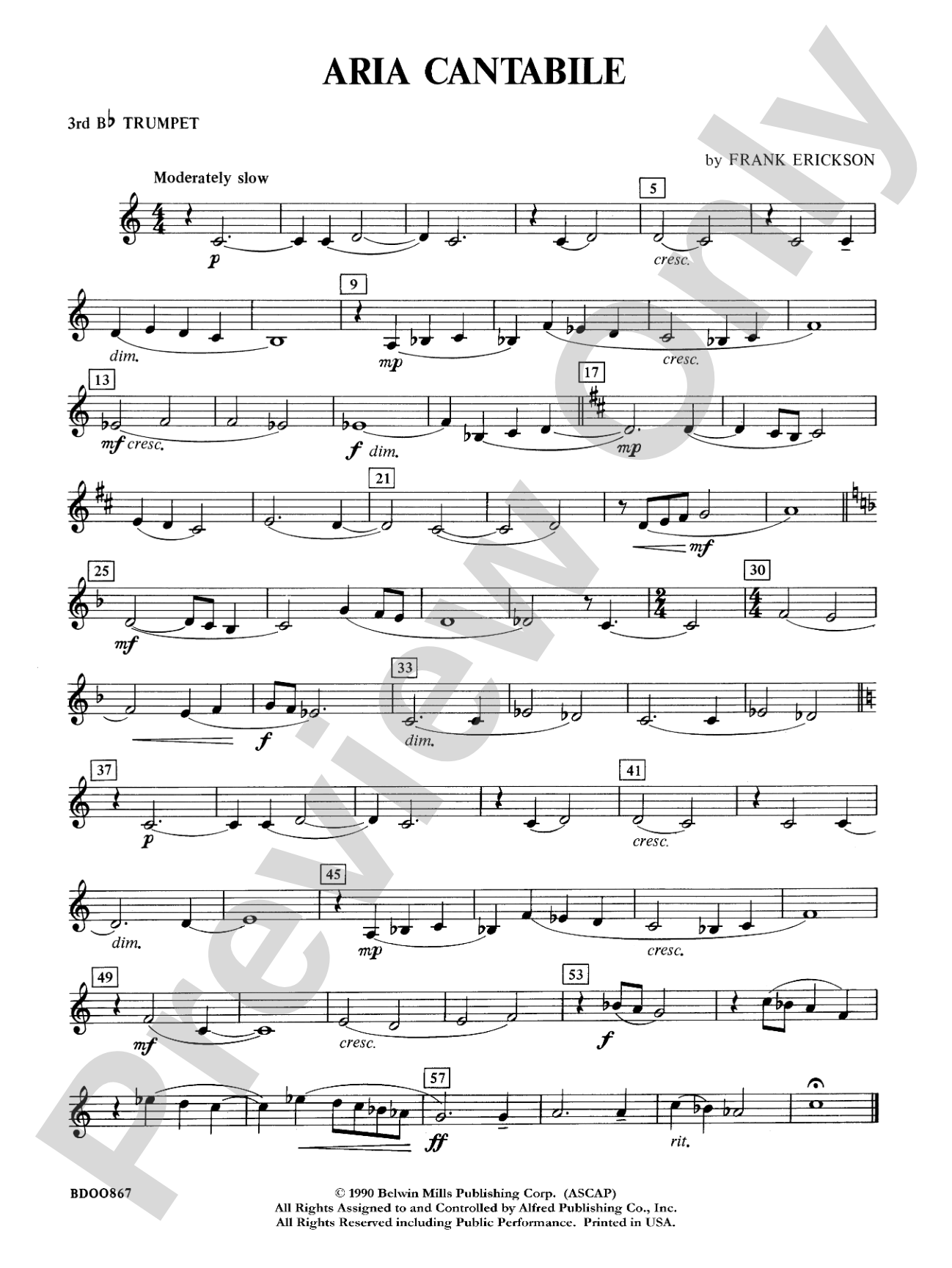 Aria Cantabile: 3rd B-flat Trumpet