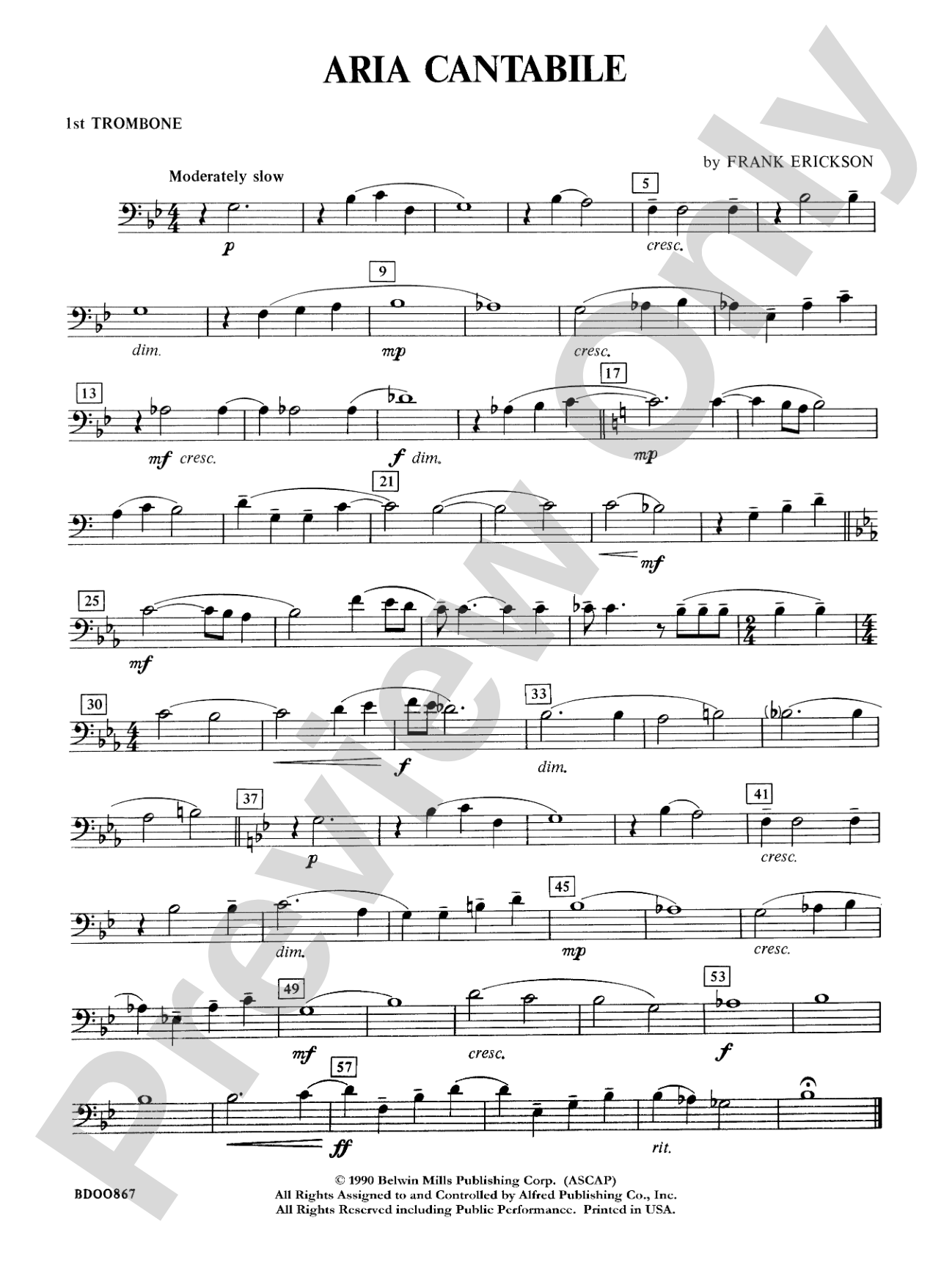 Aria Cantabile: 1st Trombone