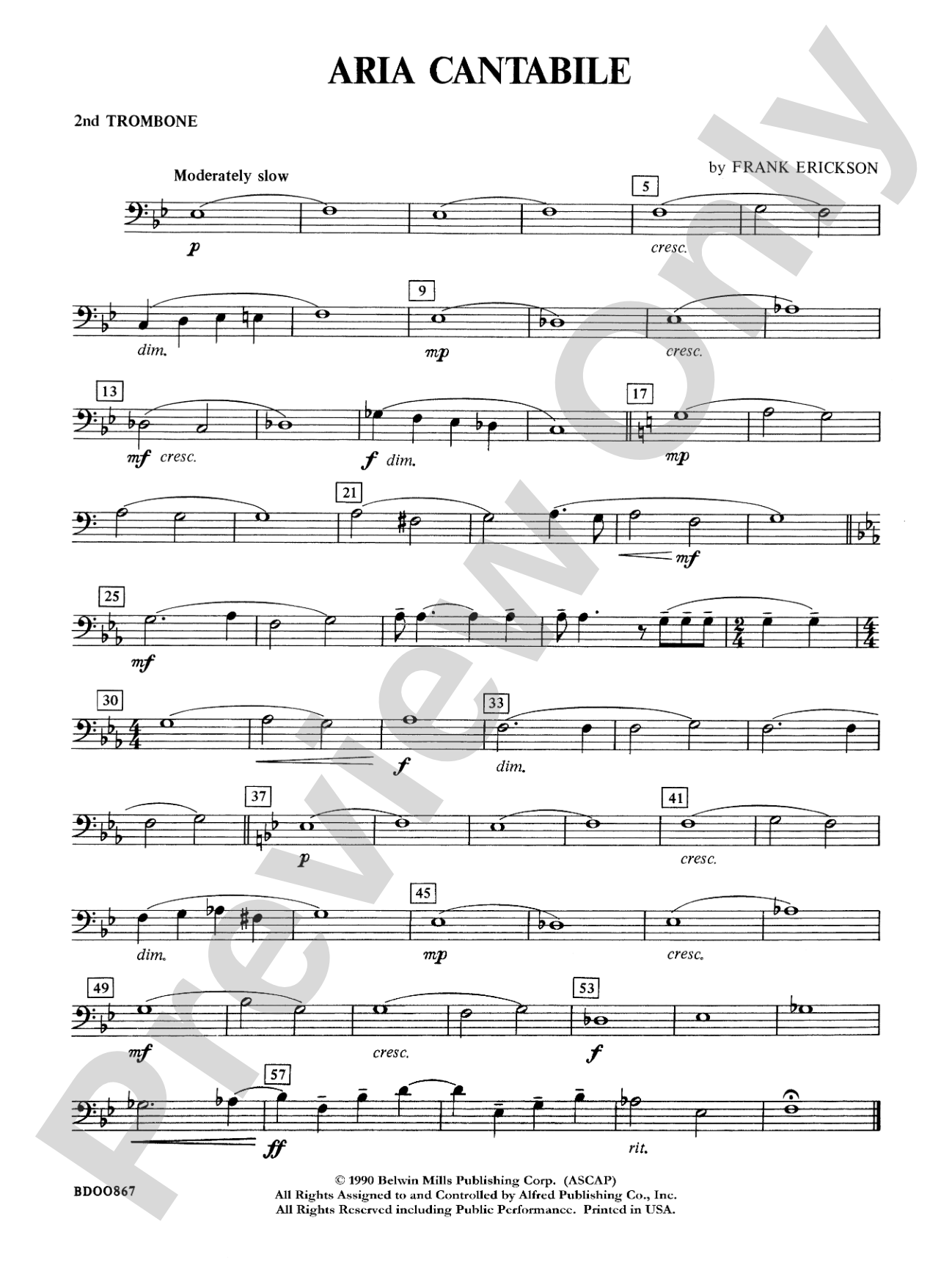 Aria Cantabile: 2nd Trombone