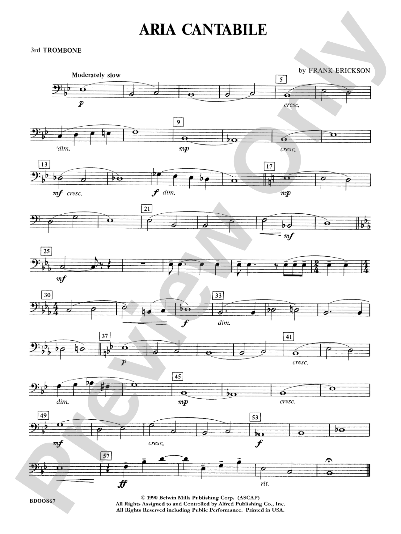 Aria Cantabile: 3rd Trombone
