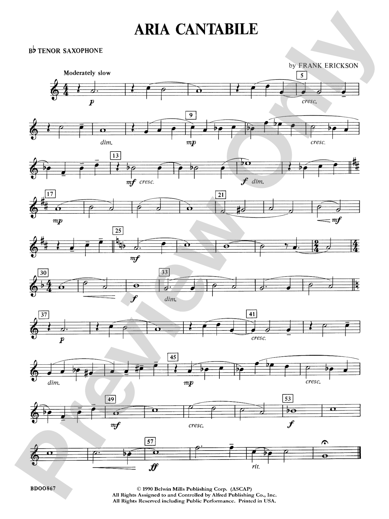Aria Cantabile: B-flat Tenor Saxophone