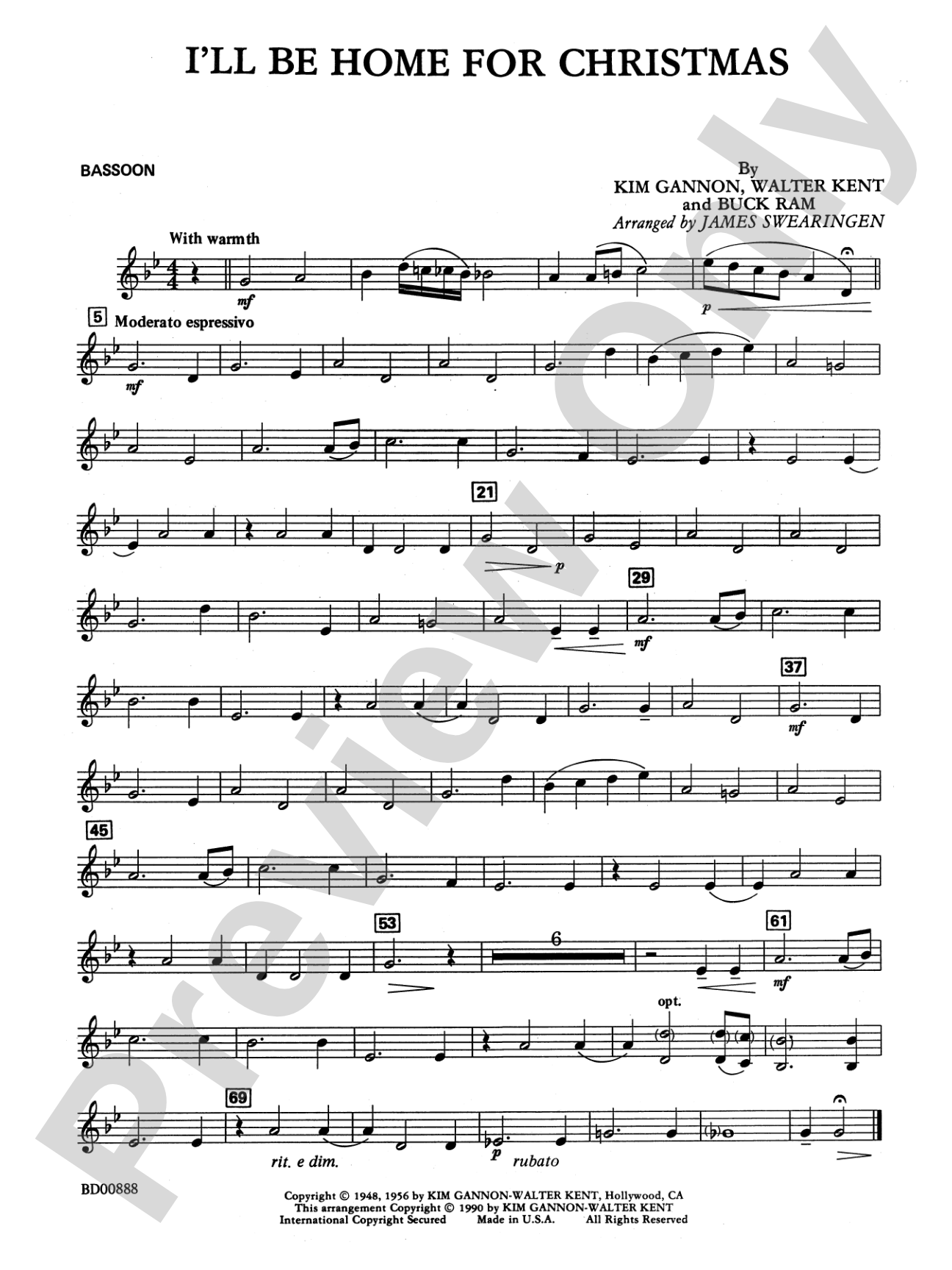I'll Be Home for Christmas: Bassoon