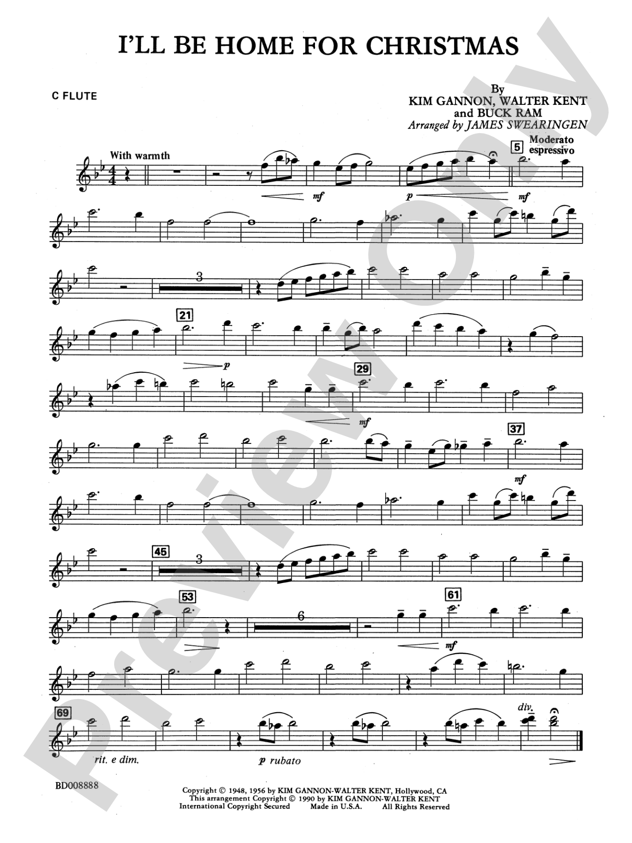 I'll Be Home for Christmas: Flute