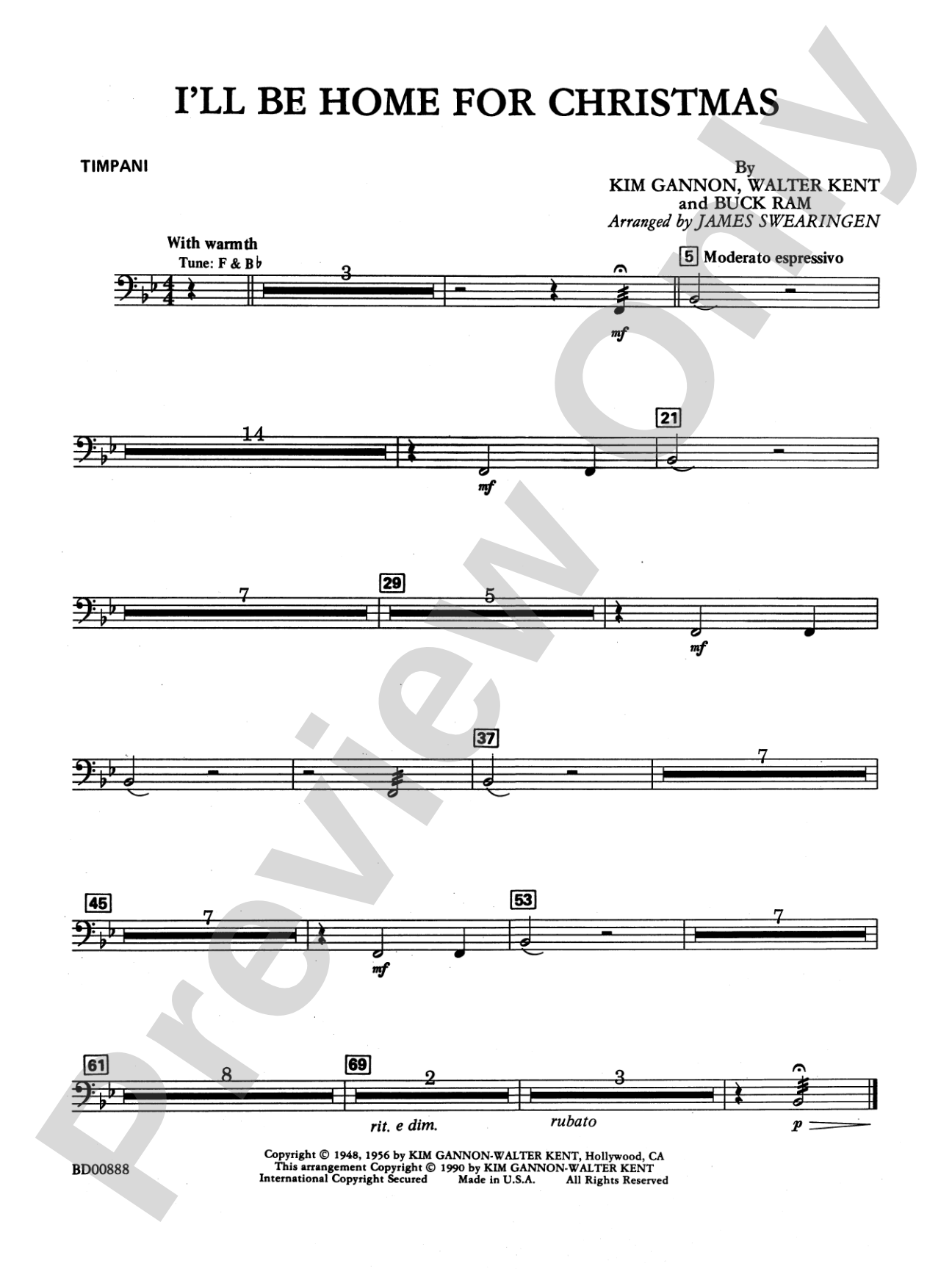 I'll Be Home for Christmas: Timpani