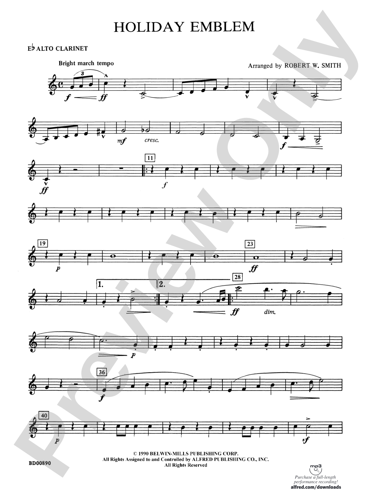 Holiday Emblem: E-flat Alto Clarinet