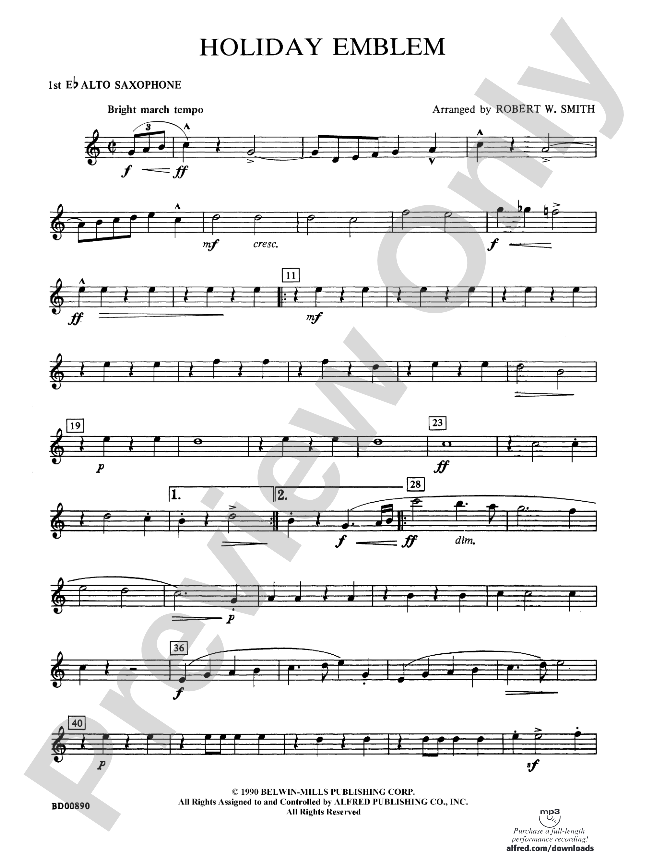 Holiday Emblem: E-flat Alto Saxophone