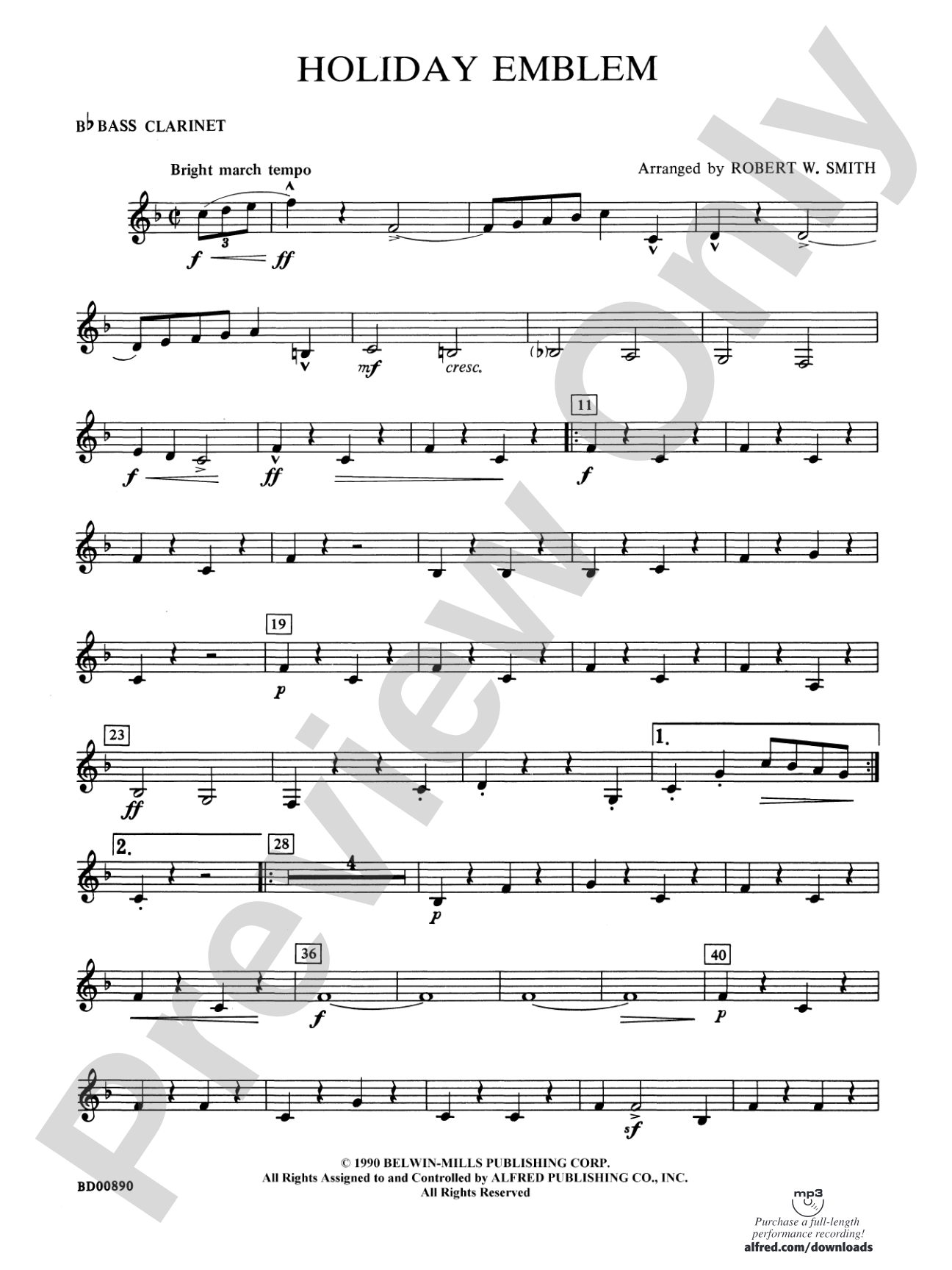 Holiday Emblem: B-flat Bass Clarinet