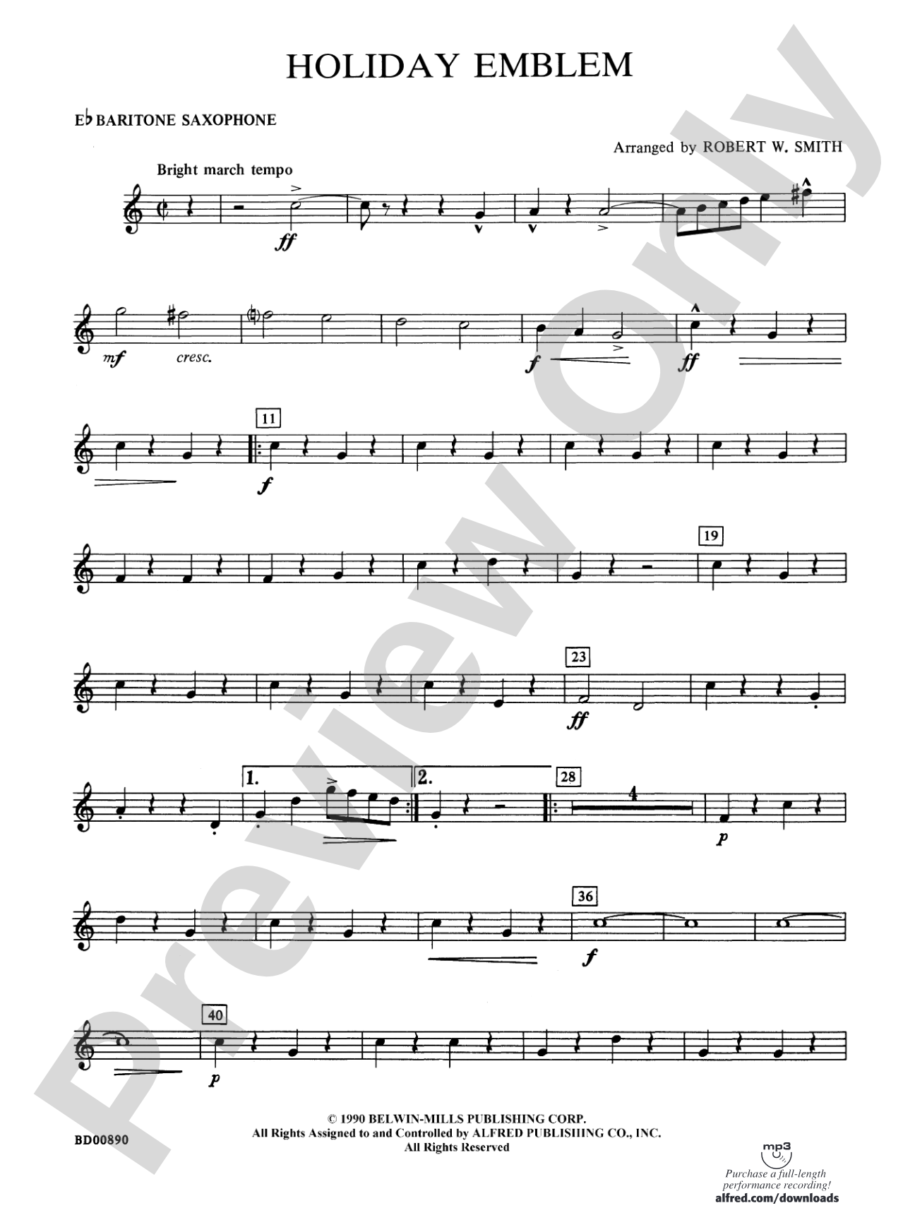 Holiday Emblem: E-flat Baritone Saxophone