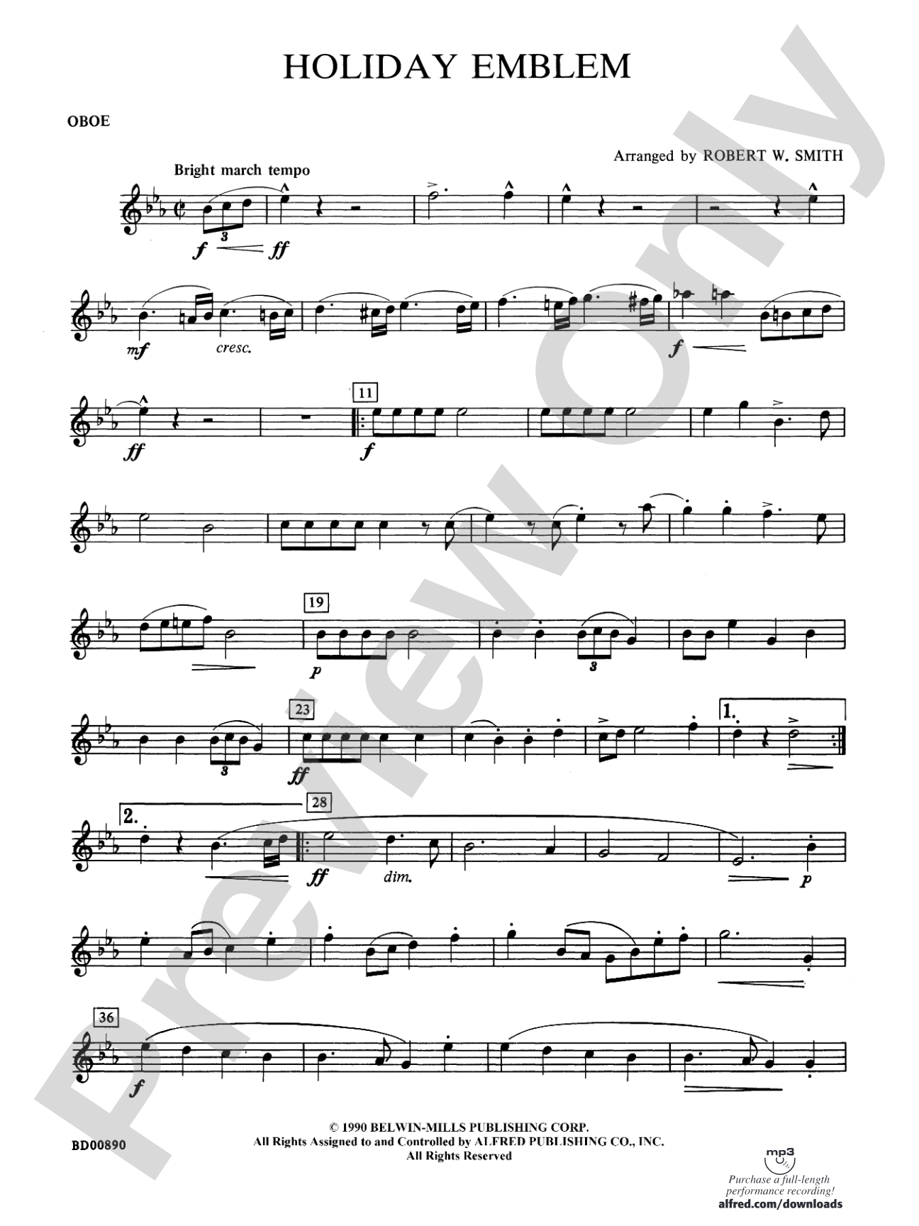 Holiday Emblem: Oboe