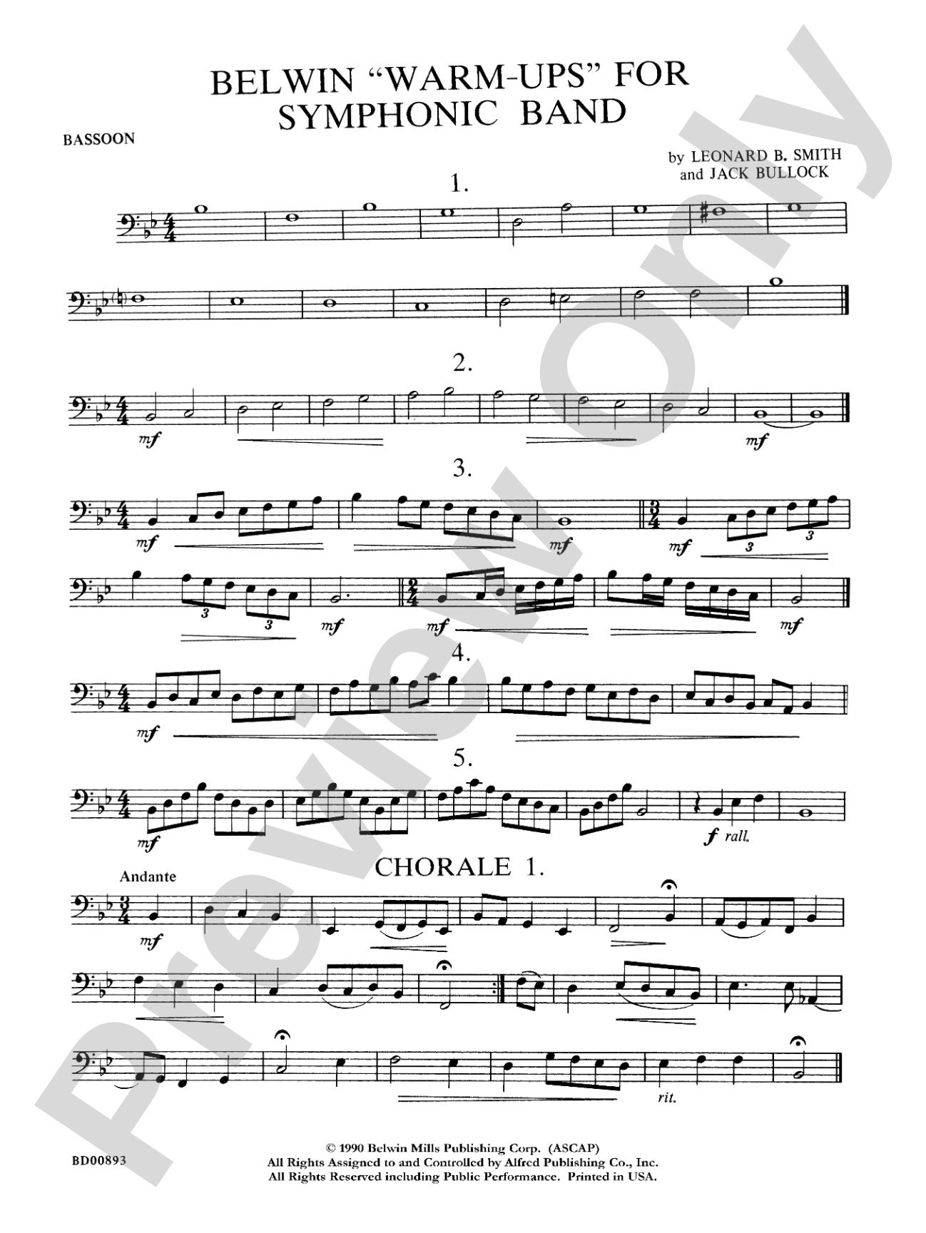 Belwin "Warm-Ups" for Symphonic Band: Bassoon