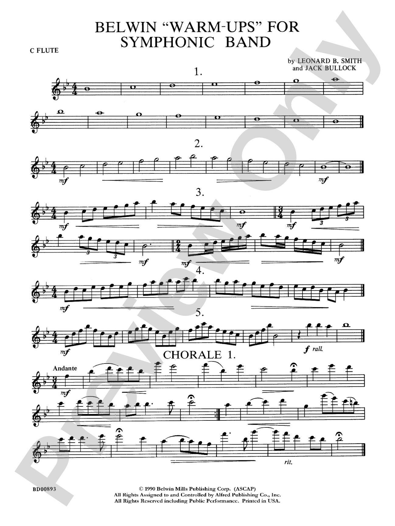 Belwin "Warm-Ups" for Symphonic Band: Flute