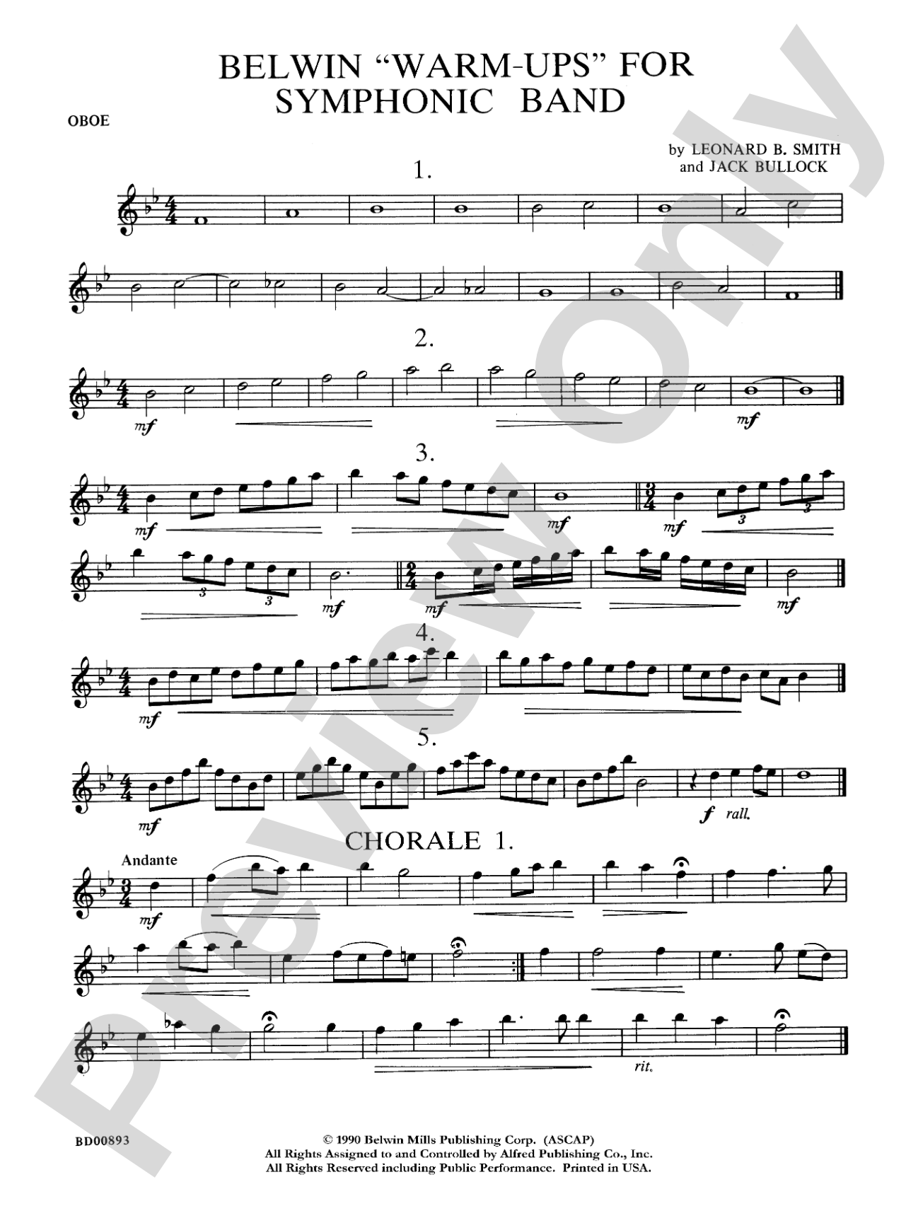 Belwin "Warm-Ups" for Symphonic Band: Oboe