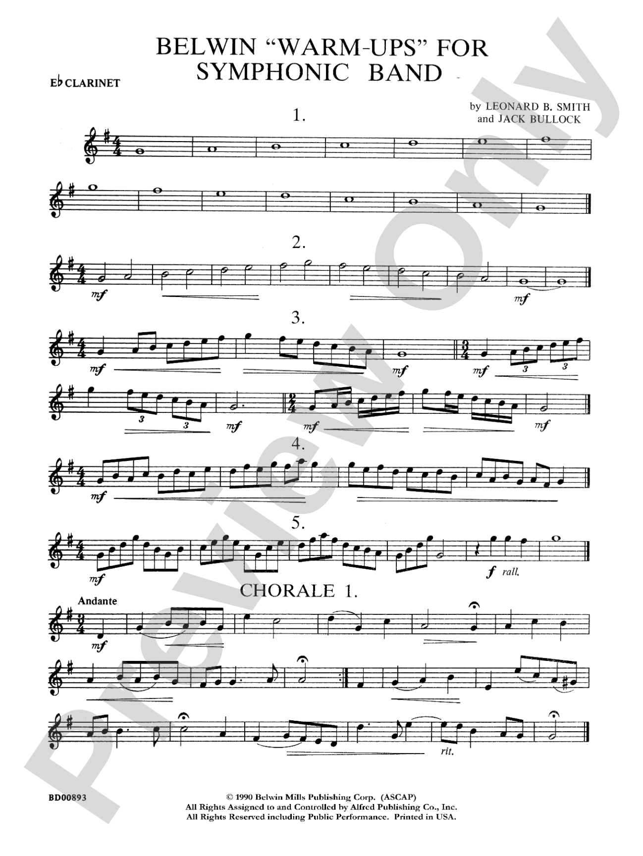 Belwin "Warm-Ups" for Symphonic Band: Solo Clarinet