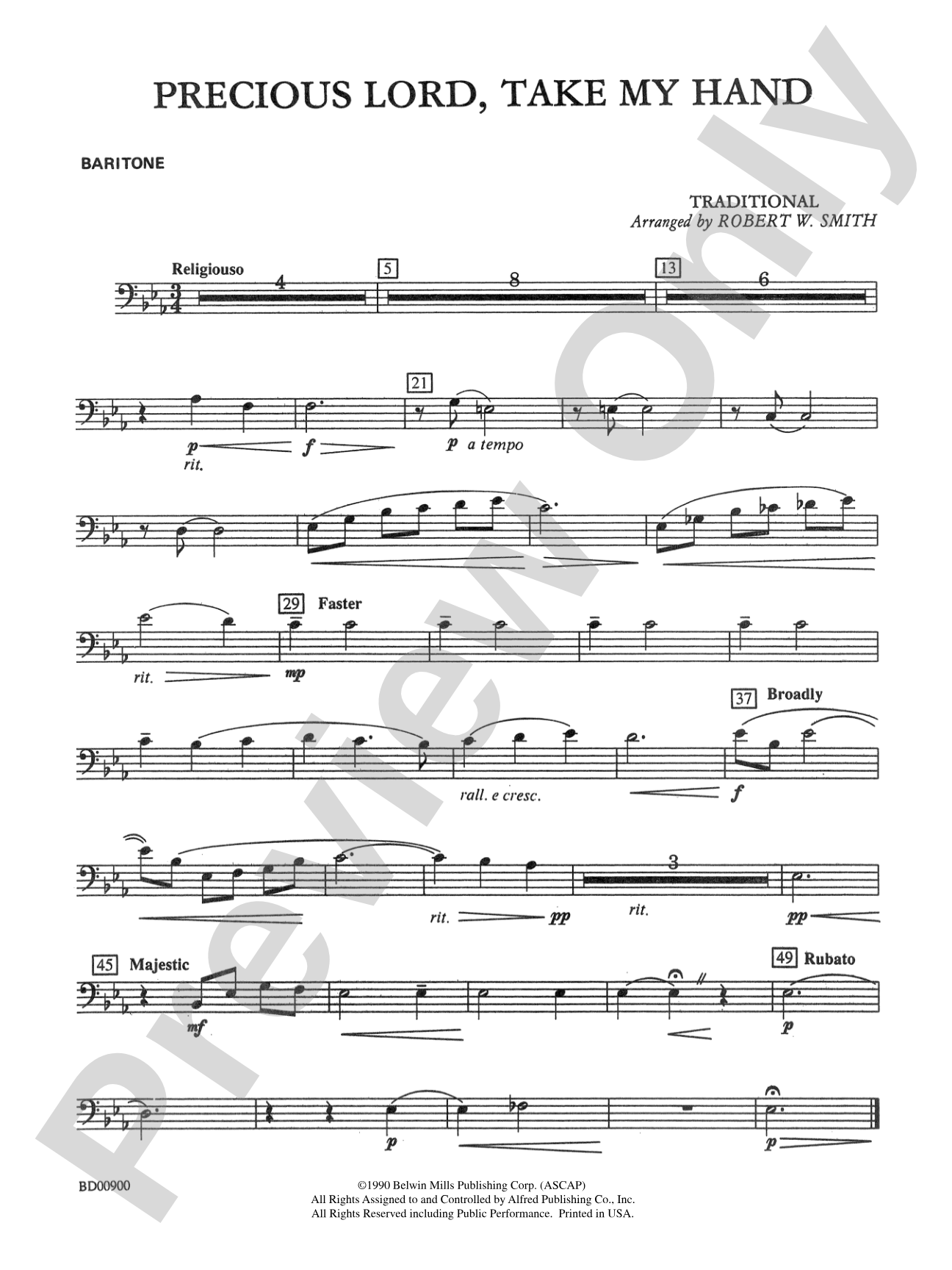 Precious Lord, Take My Hand: Baritone B.C.
