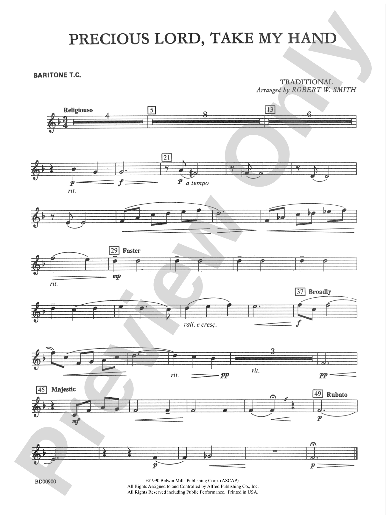 Precious Lord, Take My Hand: Baritone T.C.