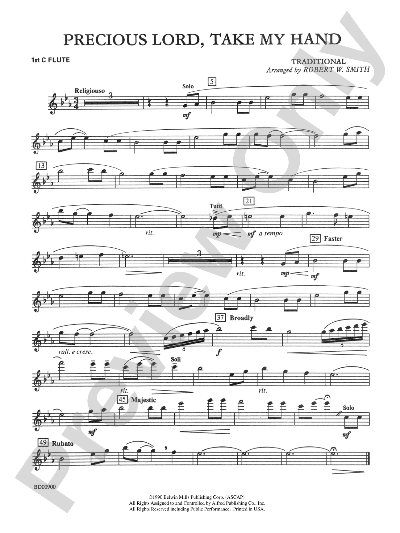 Precious Lord, Take My Hand: Flute