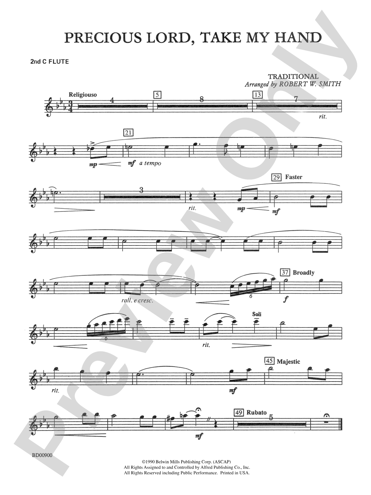 Precious Lord, Take My Hand: 2nd Flute