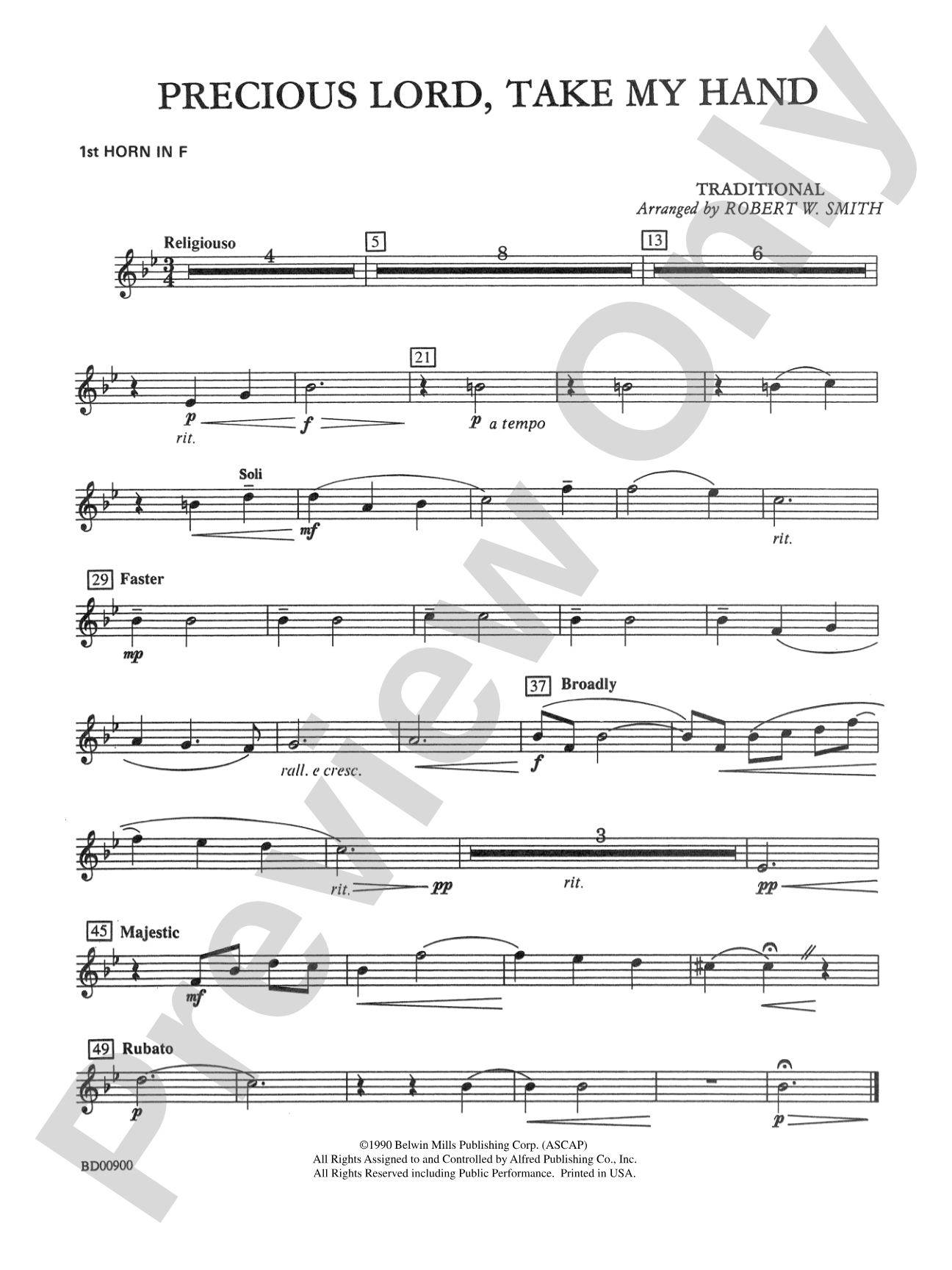 Precious Lord, Take My Hand: 1st F Horn