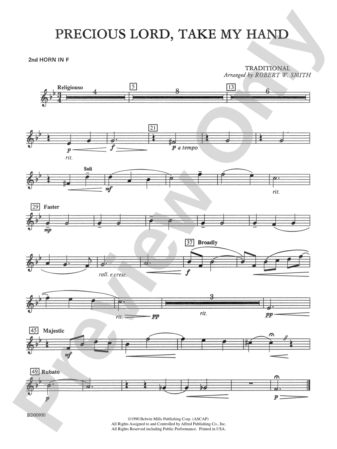 Precious Lord, Take My Hand: 2nd F Horn