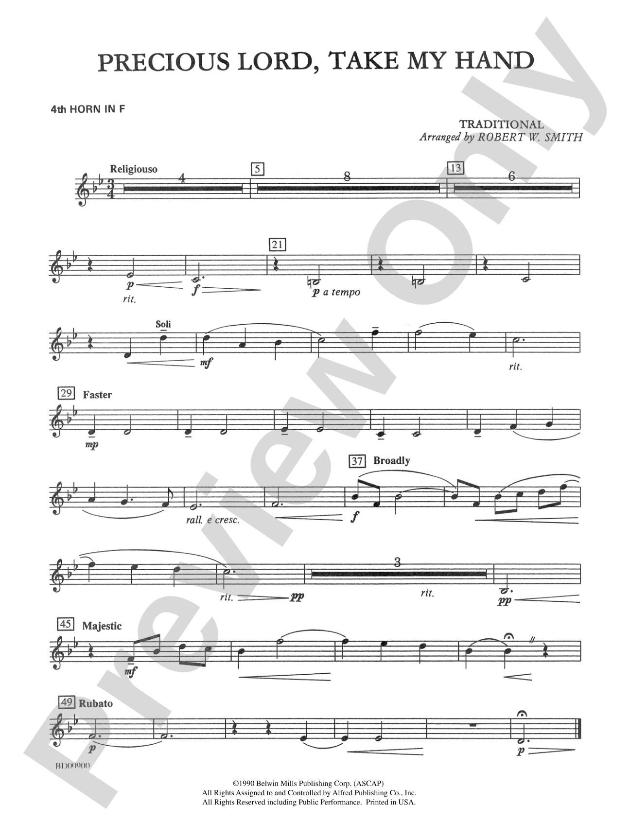 Precious Lord, Take My Hand: 4th F Horn